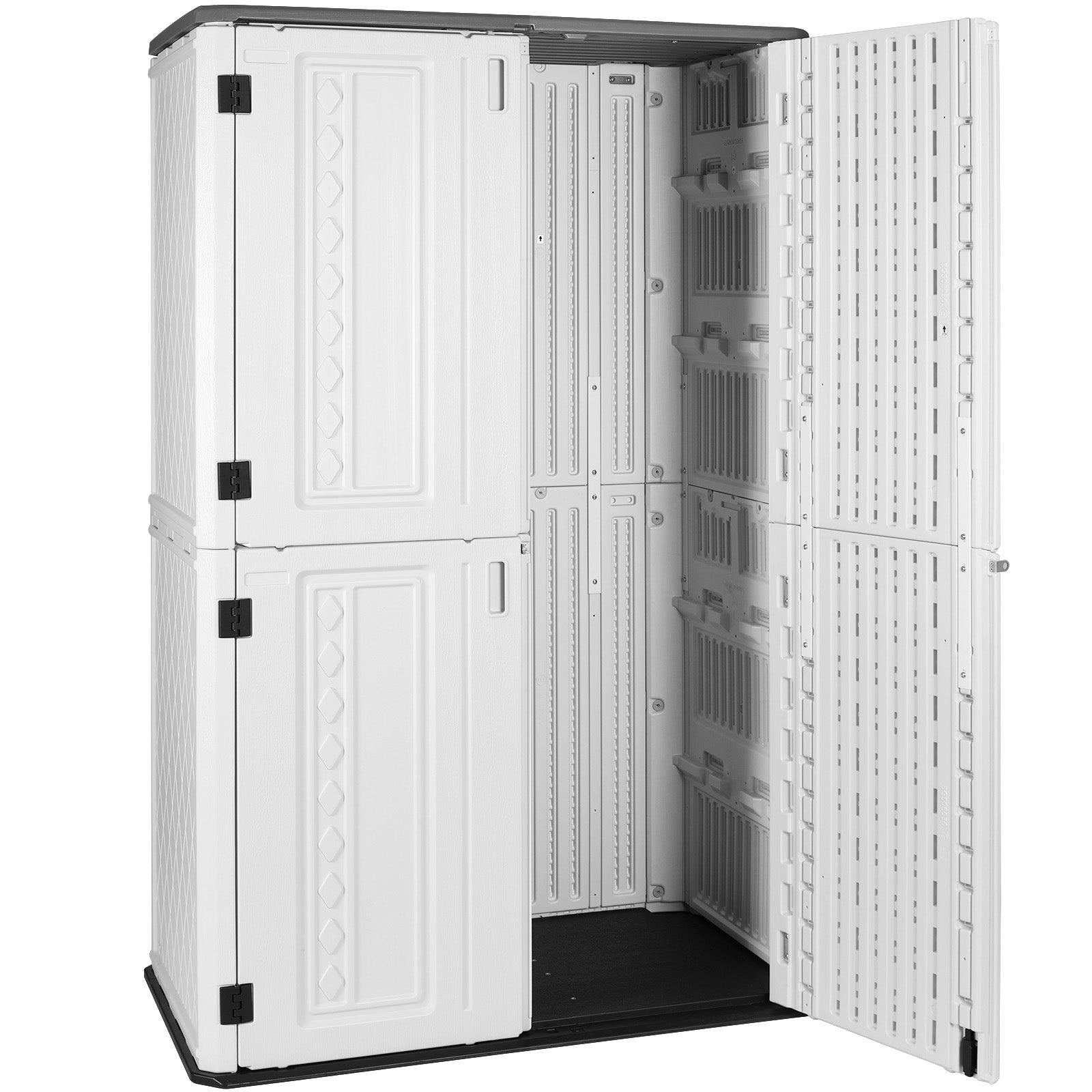 pirecart 65 Cubic Feet Resin Vertical Outdoor Storage Shed for Garden,