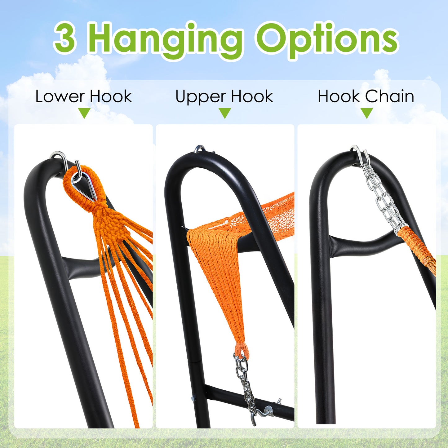 Pirecart 2-3 Person Heavy Duty Hammock Stand, 550 Lb Capacity, Adjustable Metal Hammock Frame, Camping, Backyard, Patio