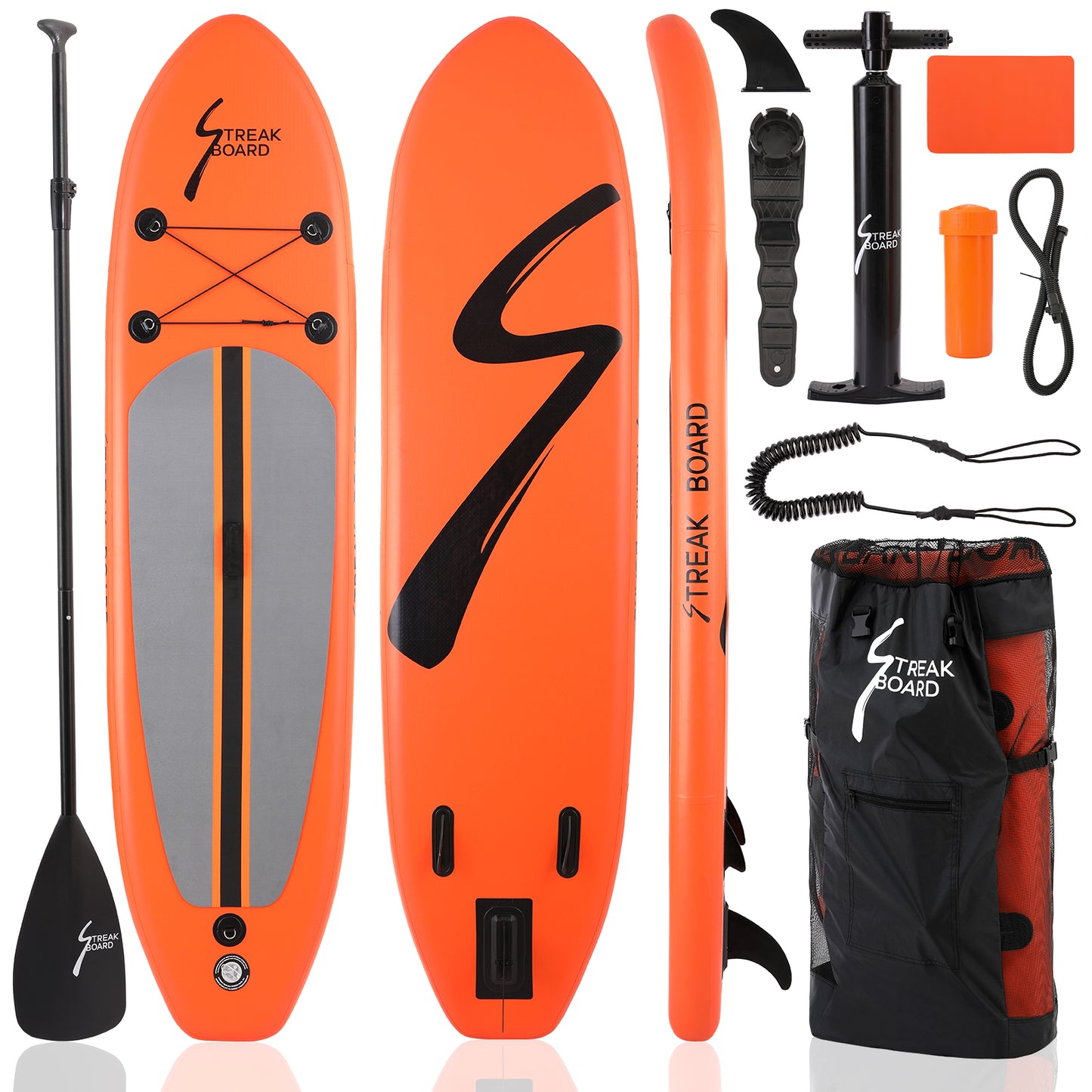 Pirecart 10/11/12 ft Inflatable Stand Up Paddle Surfboard with Carrying Bag Aluminum Paddle