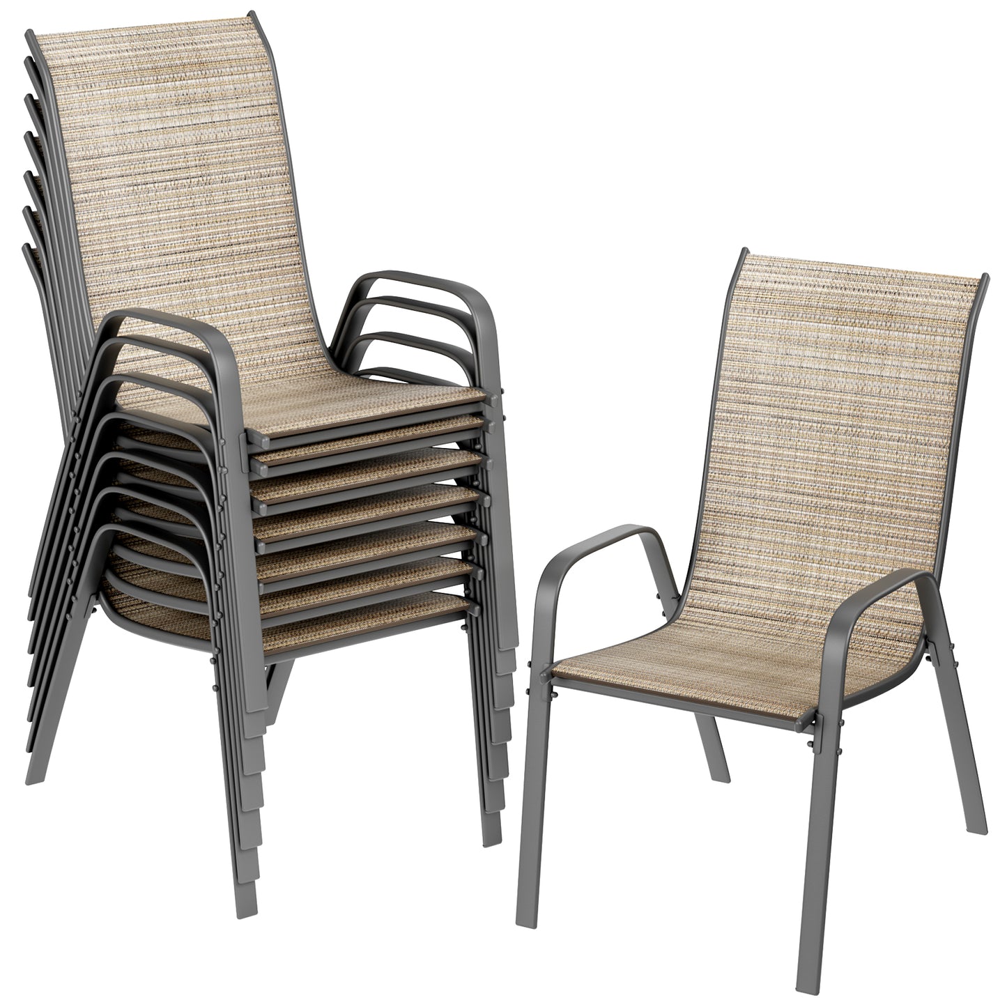 pirecart 4 Pcs Patio Dining Chairs, Outdoor Stackable All Weather Teslin Chair for or Poolside, Backyard, Garden