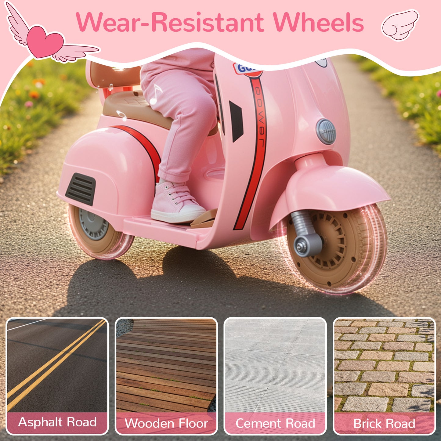 Kids Mini Motorcycle, 6V Electric Ride on Toy with Music, Realistic Horn, Light, 2 Electric Toddler Motorcycle for Kids Age 3+