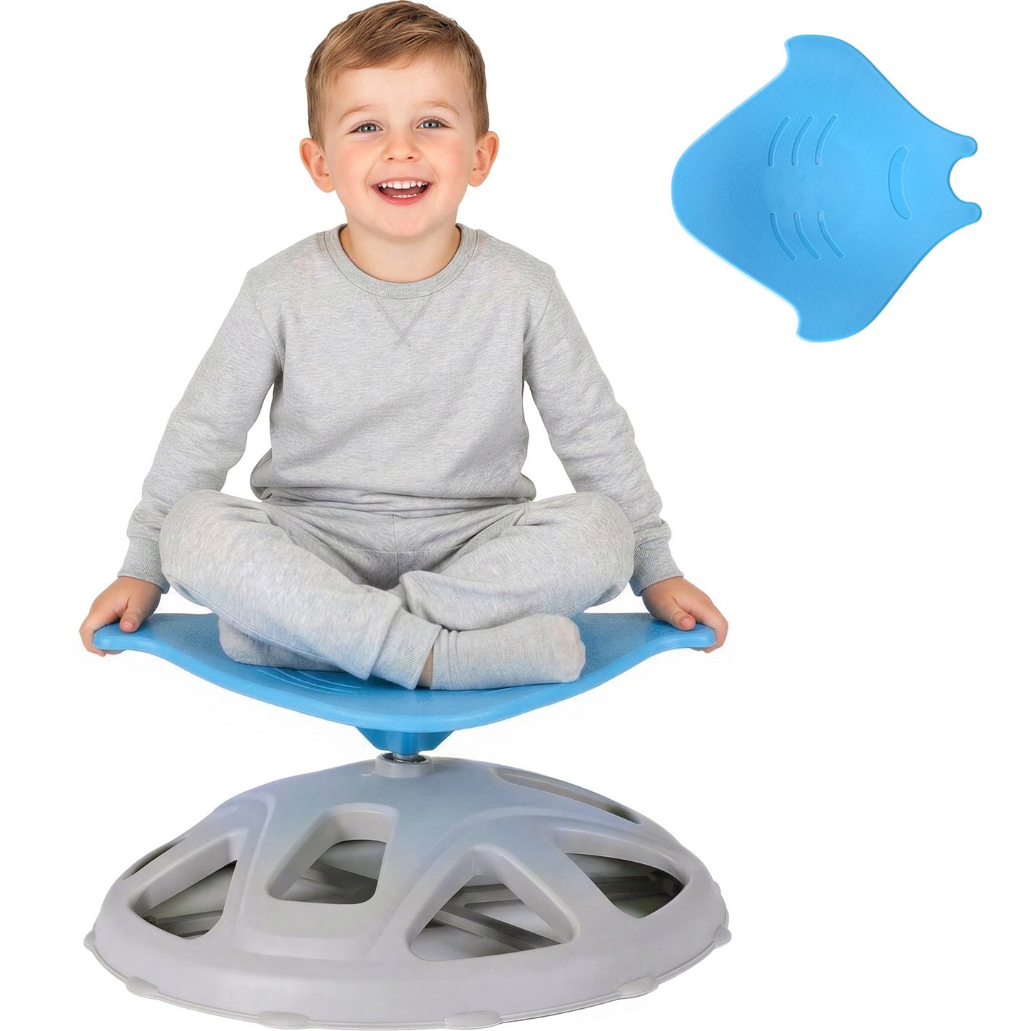 Pirecart Manta-Shaped Spinning Chair for Autistic Kids, Sensory Swivel Chair for Training Body Coordination, Sit and Spin Toys W/ Upgraded Base for ADHD Child