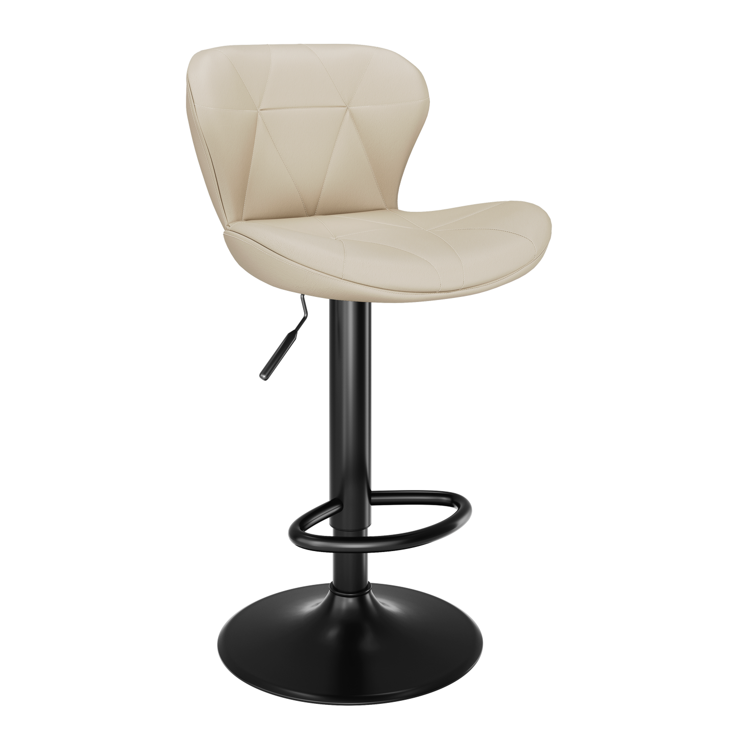 Pirecart Set of 4 Bar Stools, 360° Swivel Bar Stools with Back and Footrest, Adjustable PU Leather Bar chairs for Bar, Kitchen, Dining, Entertainment Center