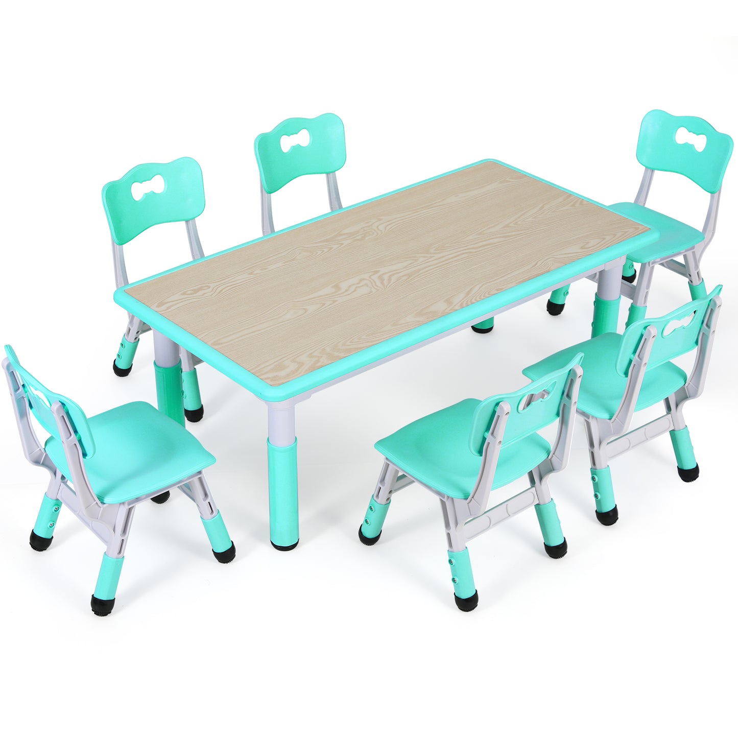 pirecart Kids Table and 6 Chairs Set Activity Art Craft Table