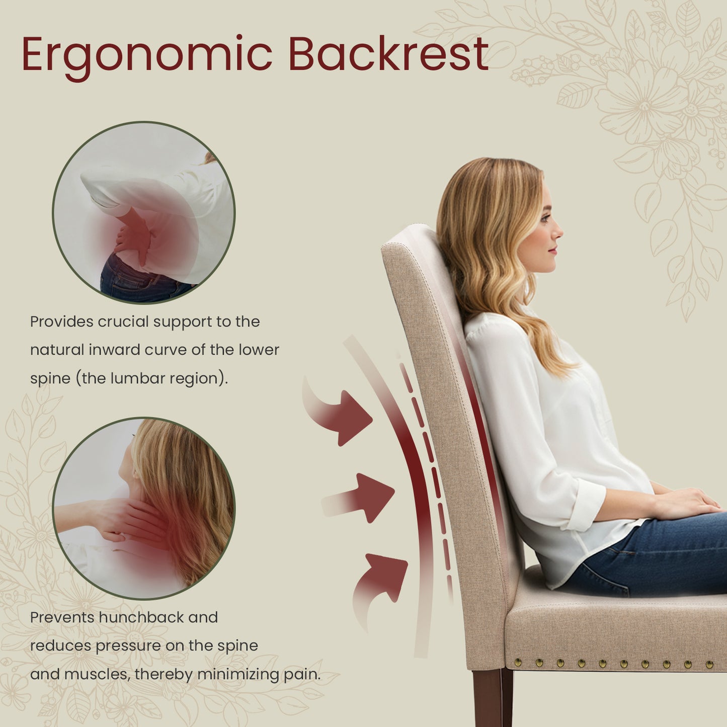 Pirecart 4 PCS Upholstered Dining Chairs Set, Tufted Parsons Design Kitchen Chairs with Nail Head Trim, Solid Wood Legs and Padded Seat, for Kitchen, Dining Room, Living Room