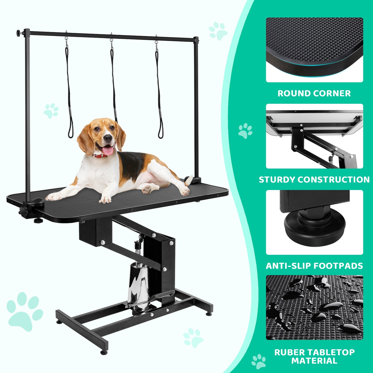 pirecart Hydraulic Pet Dog Grooming Table Heavy Duty Professional Grooming Table for Small/Medium/Large Dogs