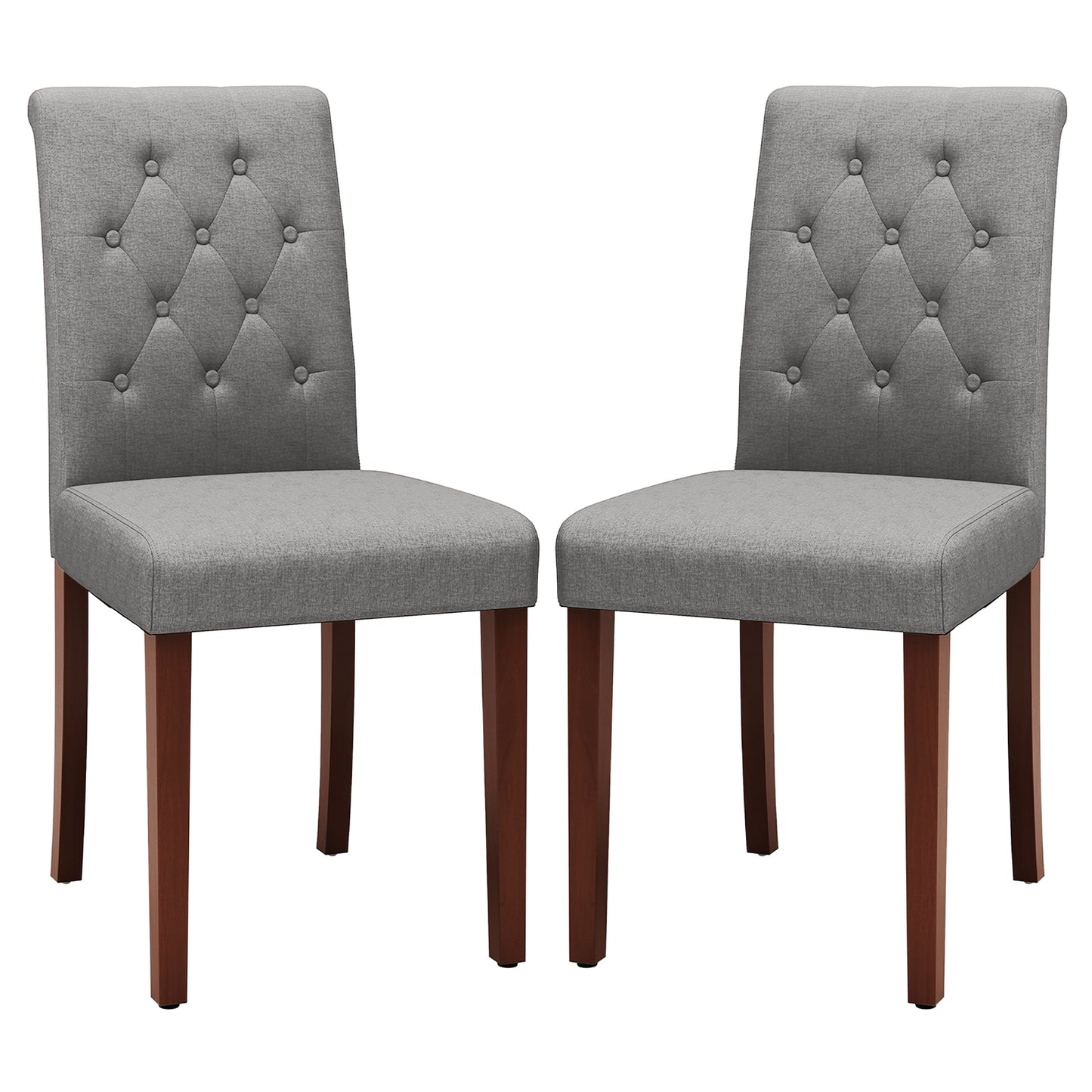 Pirecart 2 PCS Dining Chairs, Kitchen Chairs with Solid Wood Legs, Button-Tufted Parsons Design Upholstered Fabric Chairs