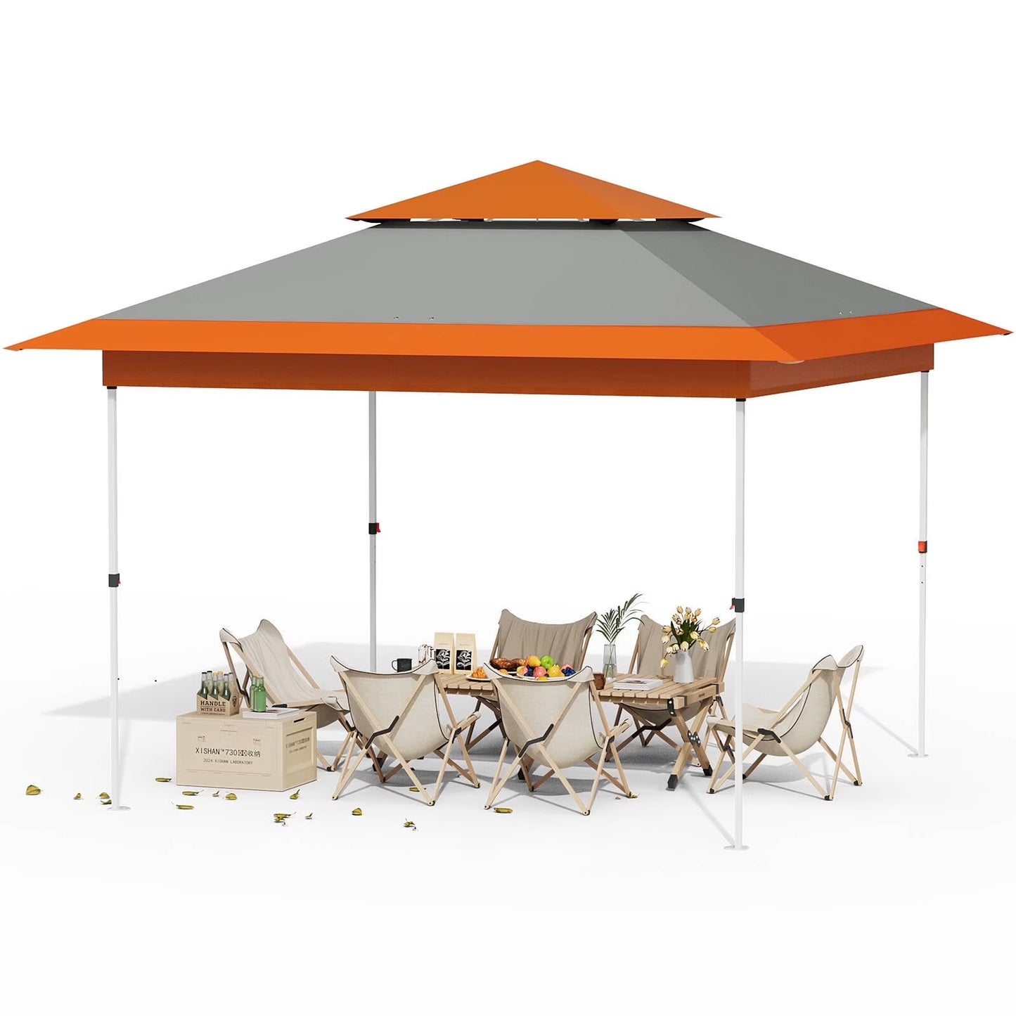 pirecart 12' x 12'/13' x 13' Pop up Canopy Tent One Person Folding Commercial Shelter for Party, Camping