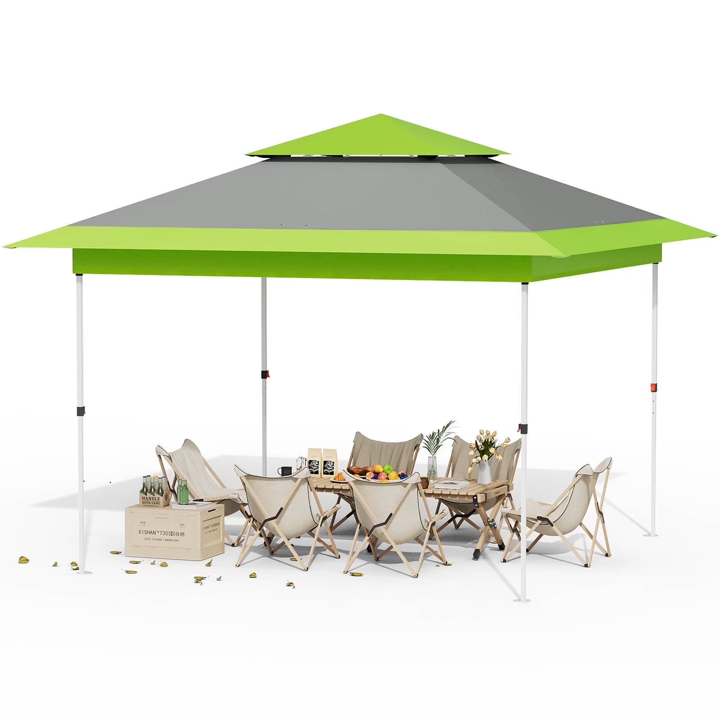 pirecart 12' x 12'/13' x 13' Pop up Canopy Tent One Person Folding Commercial Shelter for Party, Camping