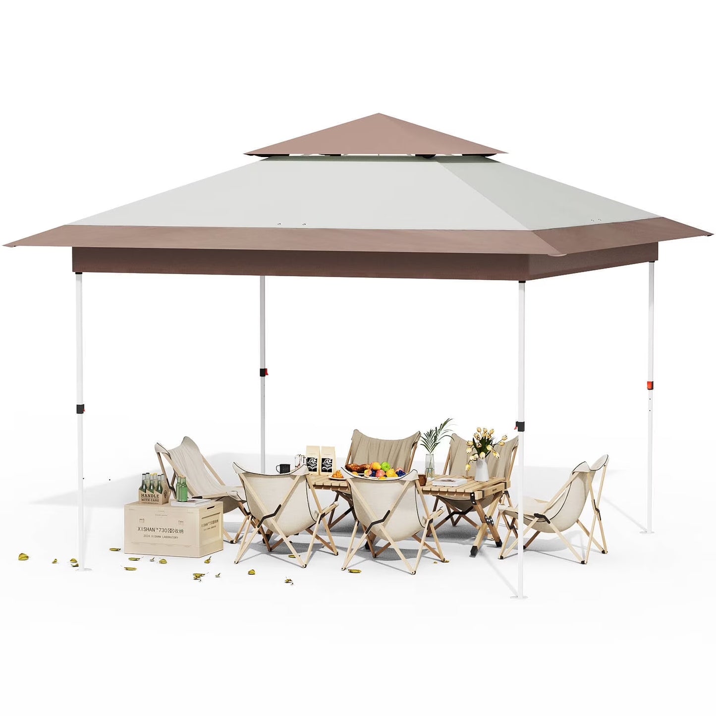 pirecart 12' x 12'/13' x 13' Pop up Canopy Tent One Person Folding Commercial Shelter for Party, Camping