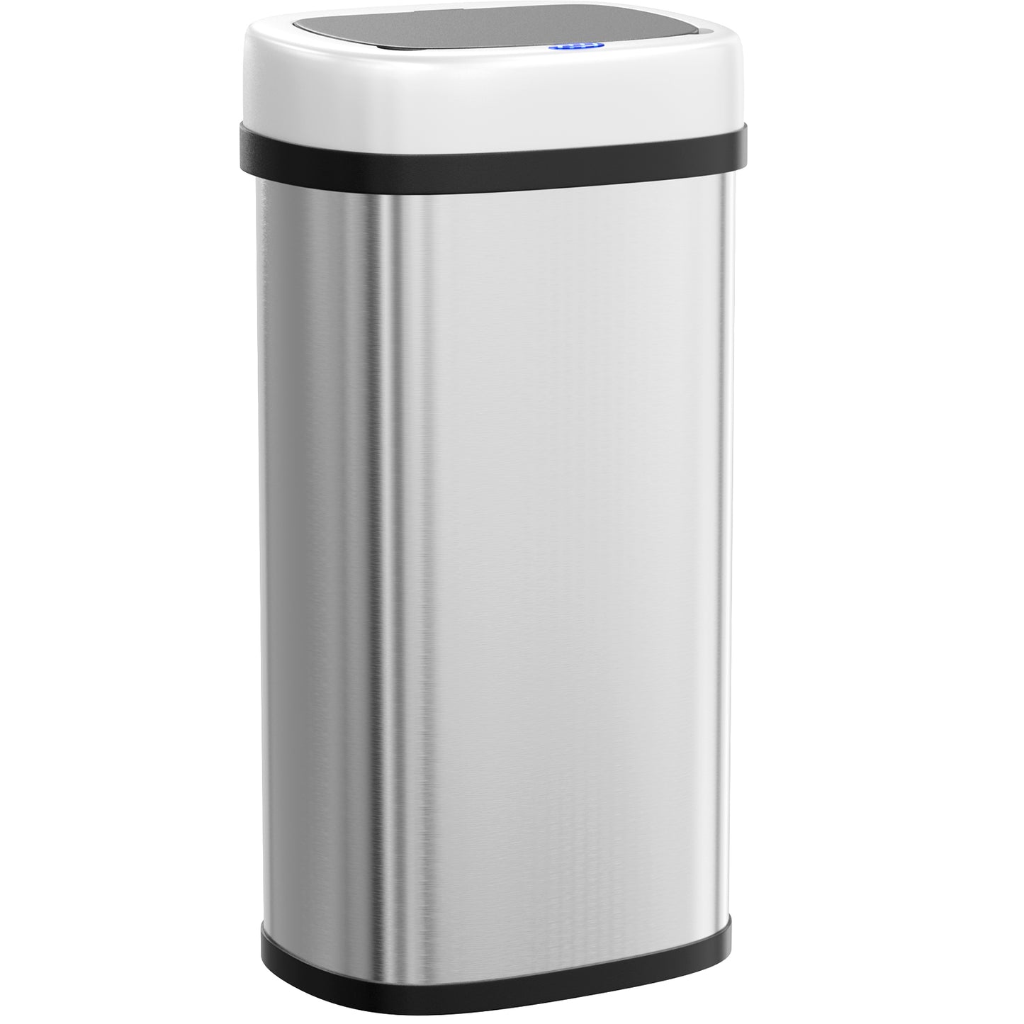 Pirecart Motion Sensor Trash Can, Stainless Steel Automatic Garbage Can with Soft-Close Lid, for Kitchen/Living Room/Office, Silver, Black, White