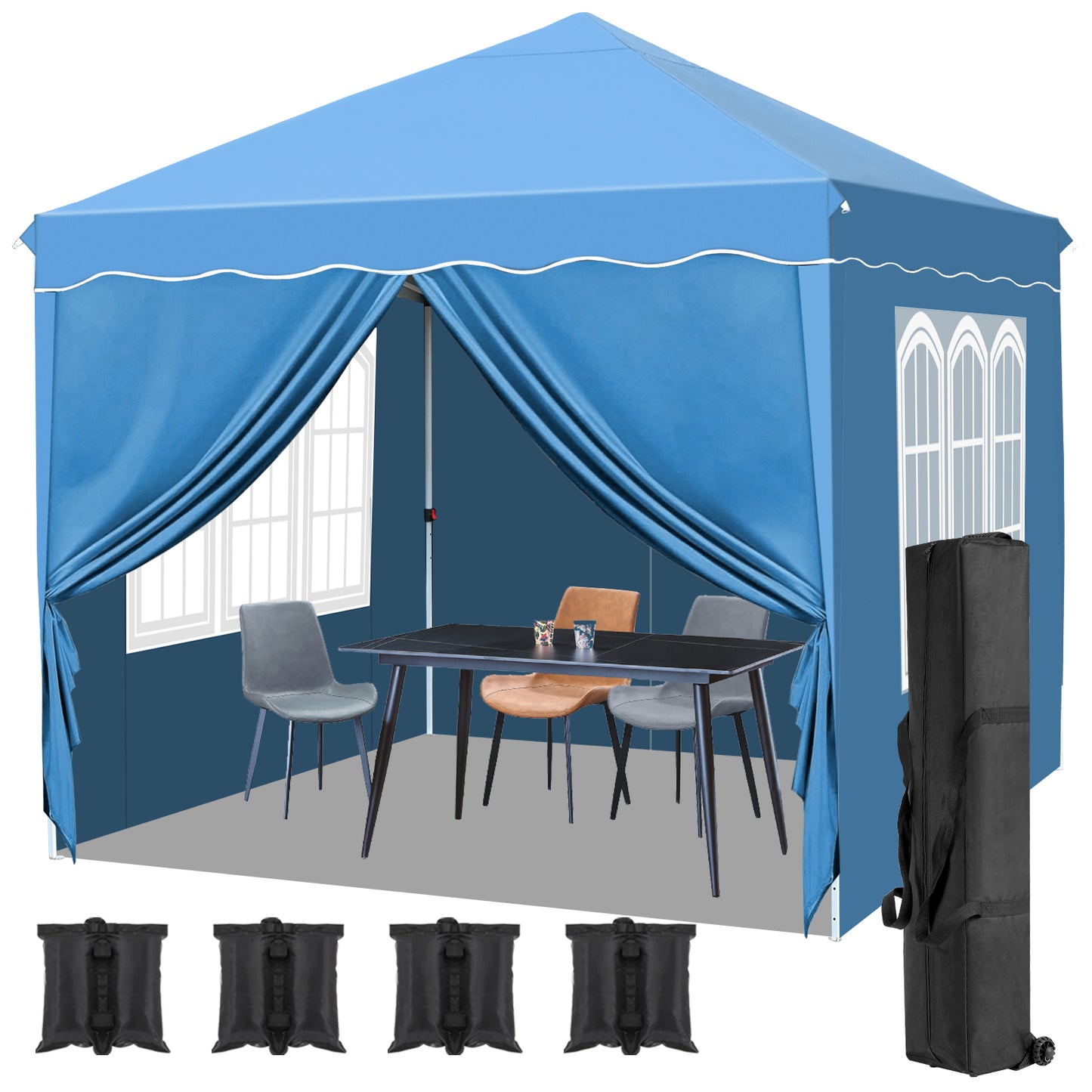 pirecart 10x10 Pop Up Commercial Canopy Tent Waterproof Instant Gazebo Tent with 4 Removable Sidewall