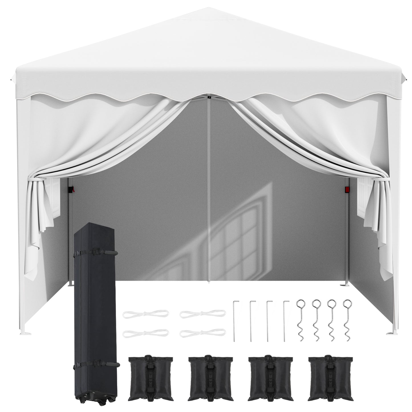 pirecart 10'x10' Pop Up Canopy, Large Commercial Tent with 4 Removable Sidewalls