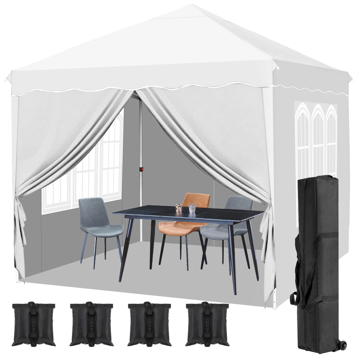 pirecart 10x10 Pop Up Commercial Canopy Tent Waterproof Instant Gazebo Tent with 4 Removable Sidewall