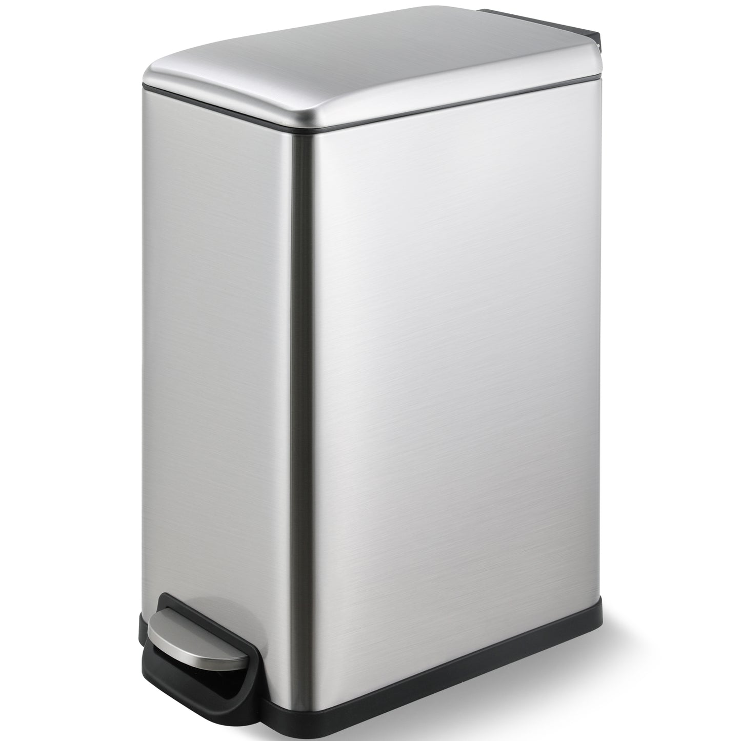 pirecart 13.2 Gallon Trash Can Stainless Steel Rectangular Step Kitchen Garbage Can W/Lid