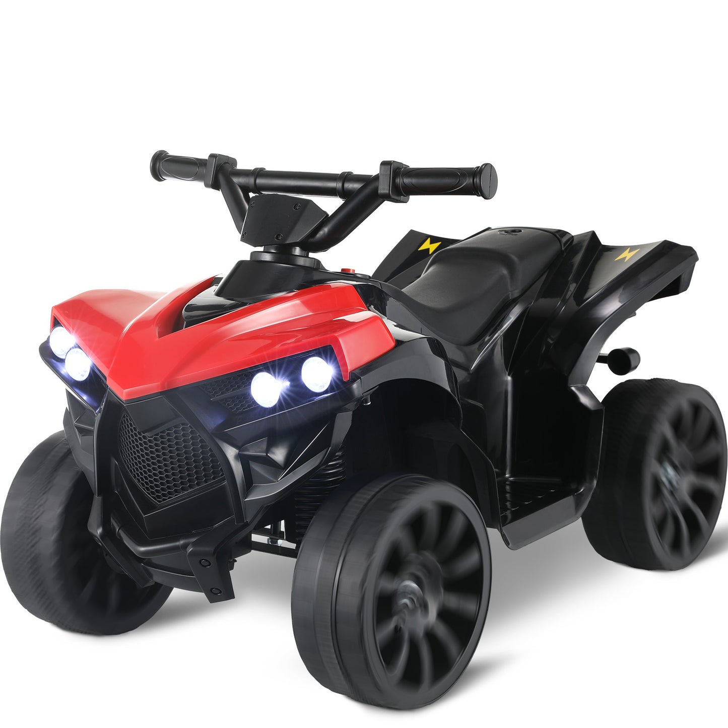 Pirecart 6V Kids Ride On Toy, ATV 4 Wheeler for Toddler, Electric Quad Play Car with Music, Headlights, Pedal Accelerator, Anti-skid Tires, Indoor Outdoor Playroom for Boys Girls