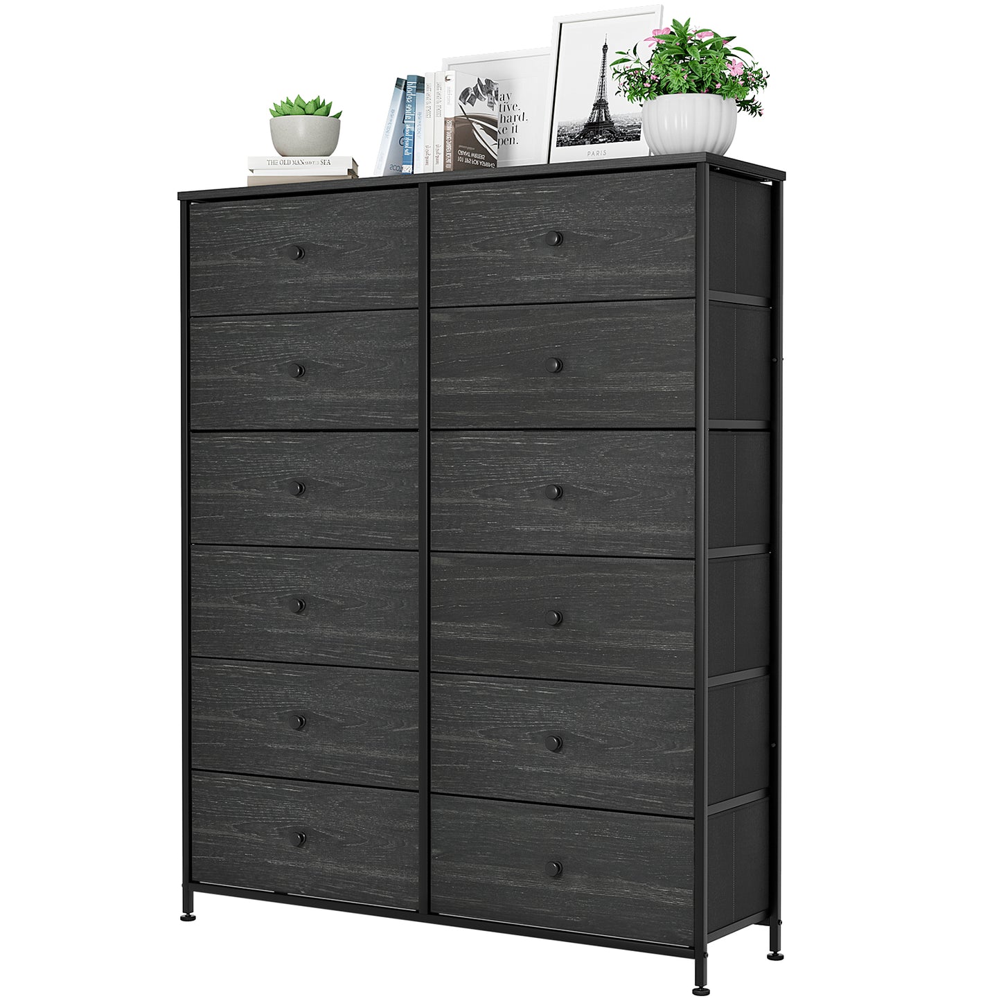 pirecart 12-Drawer Dresser, 6-Layer Fabric Storage Tower with Fabric Bin for Bedroom, Living Room