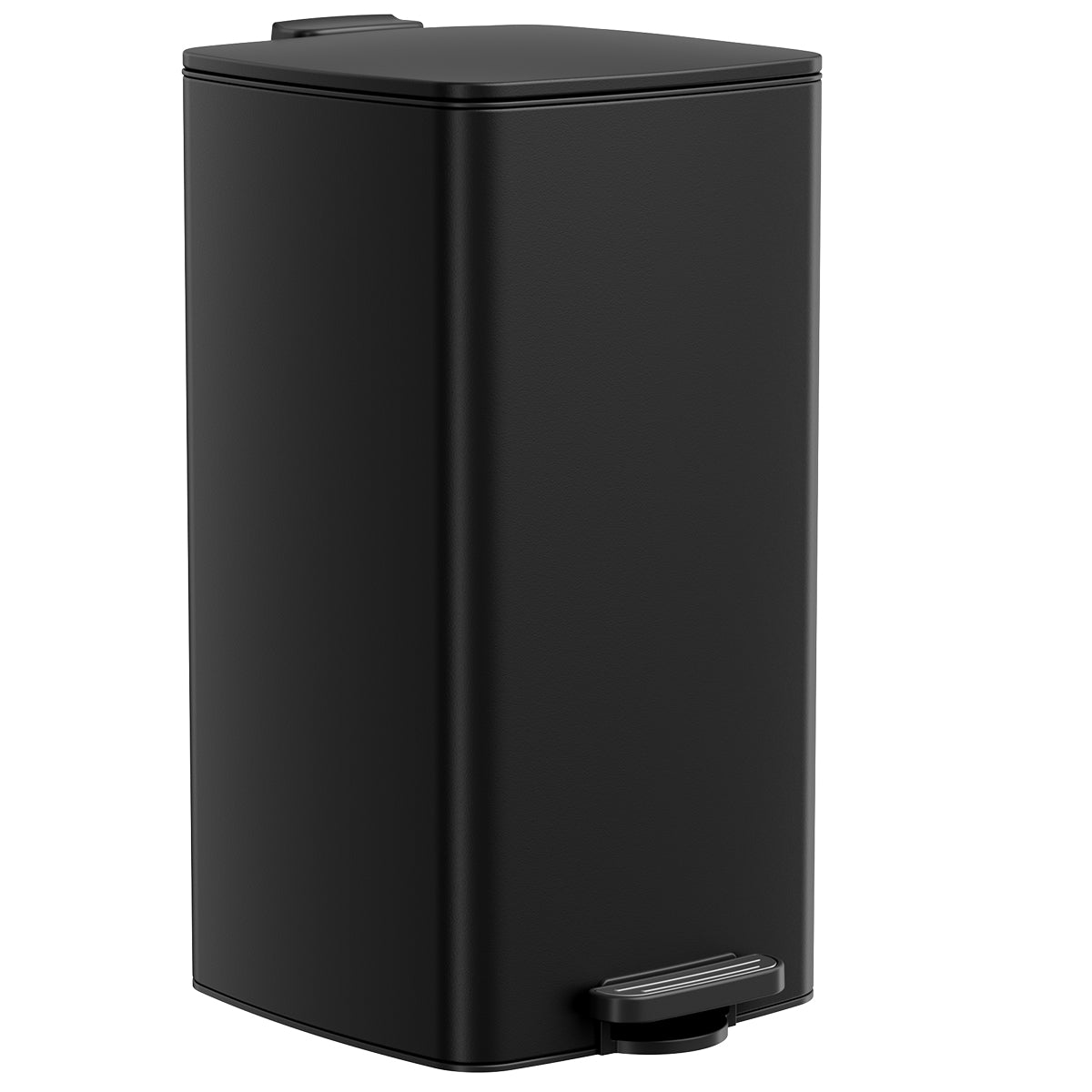 Pirecart 8 gal Trash Can, Stainless Steel Square Garbage Can with Soft-Close Lid & Removable Bucket, Fingerprint-Proof Step Garbage Bin for Kitchen, Living Room