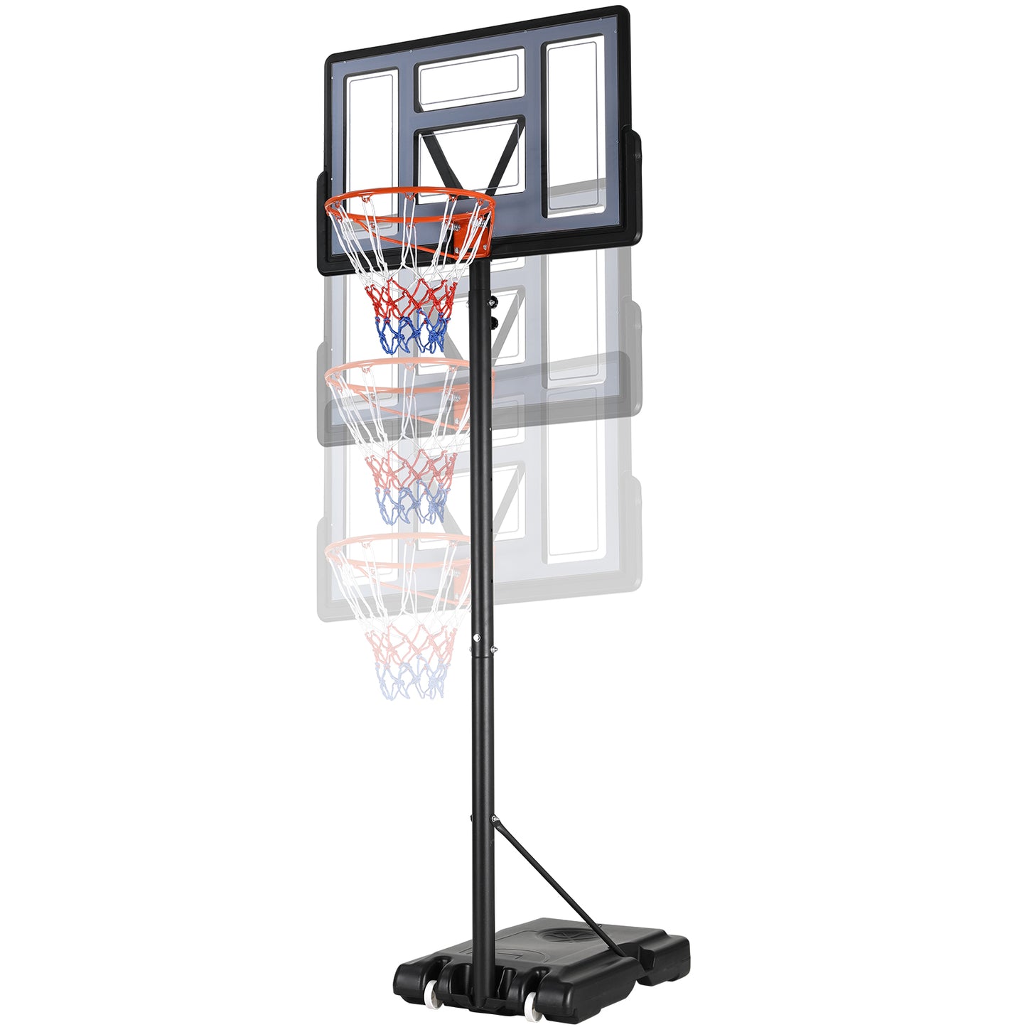 pirecart Basketball Hoop Outdoor, 4.4-10ft Adjustable Height, Outdoor Portable Basketball Goal System for Kid/Youth/Adult