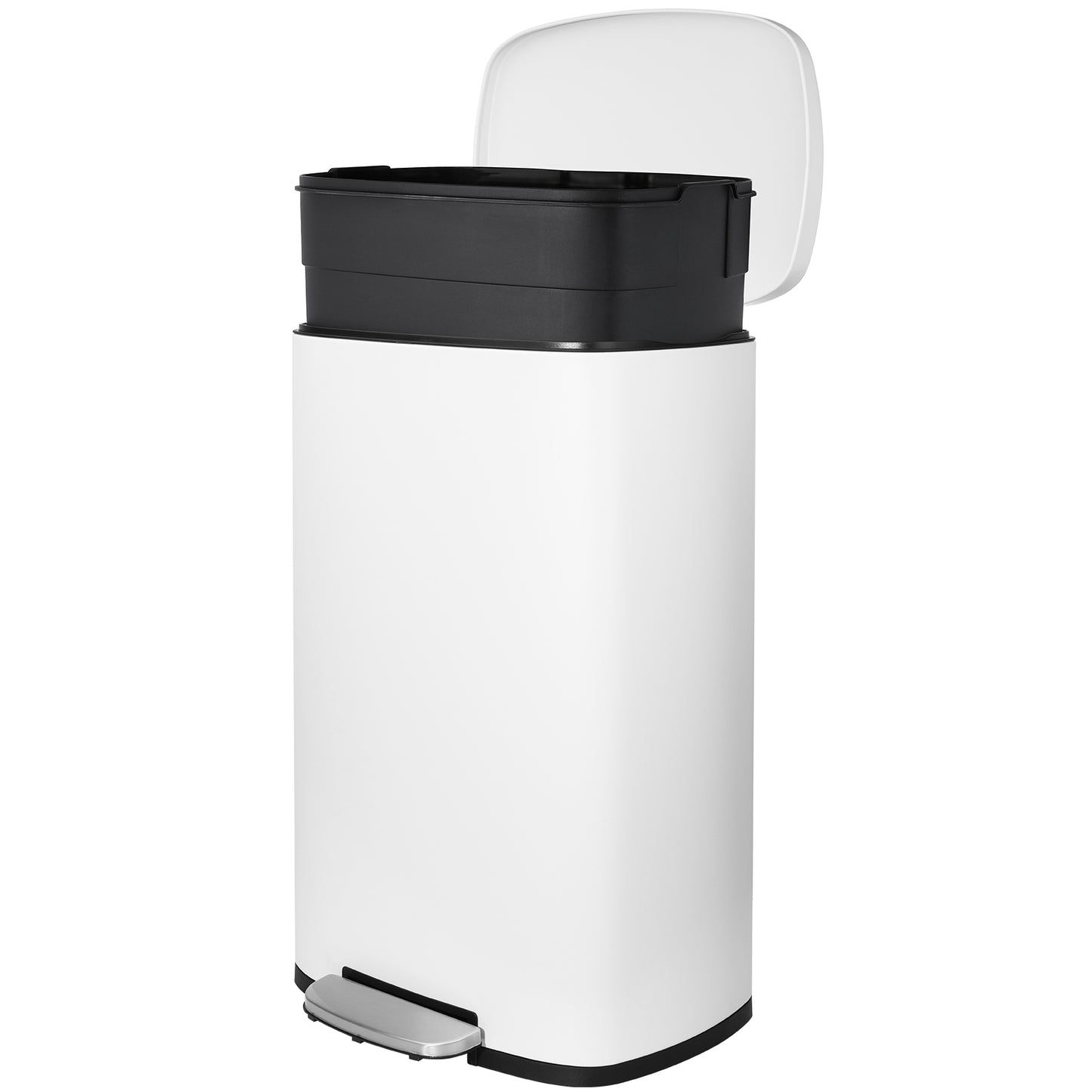 pirecart 13.2 Gallon Kitchen Step Trash Can Stainless Steel Garbage Can for Kitchen Home