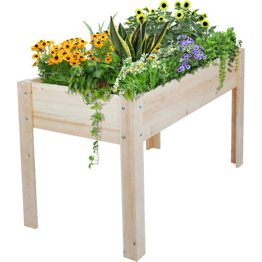 pirecart Elevated Raised Garden Bed Wooden Planter Box Stand with Leg for Backyard, Patio