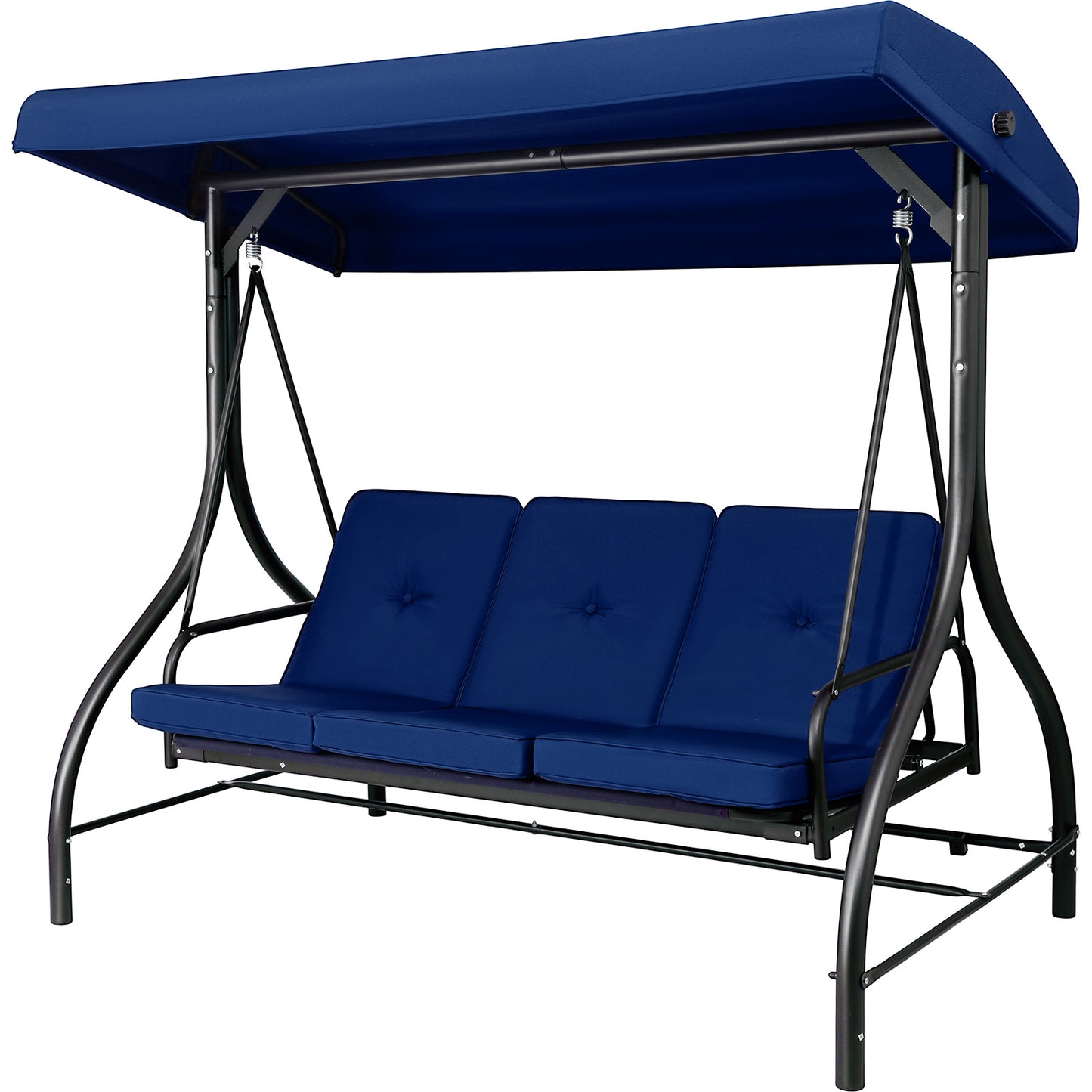 pirecart Outdoor 3-Seat Patio Swing, Porch Swings, Backrest Bench Swing Sets, Glider Swing Bed Chair, w/Adjustable Canopy