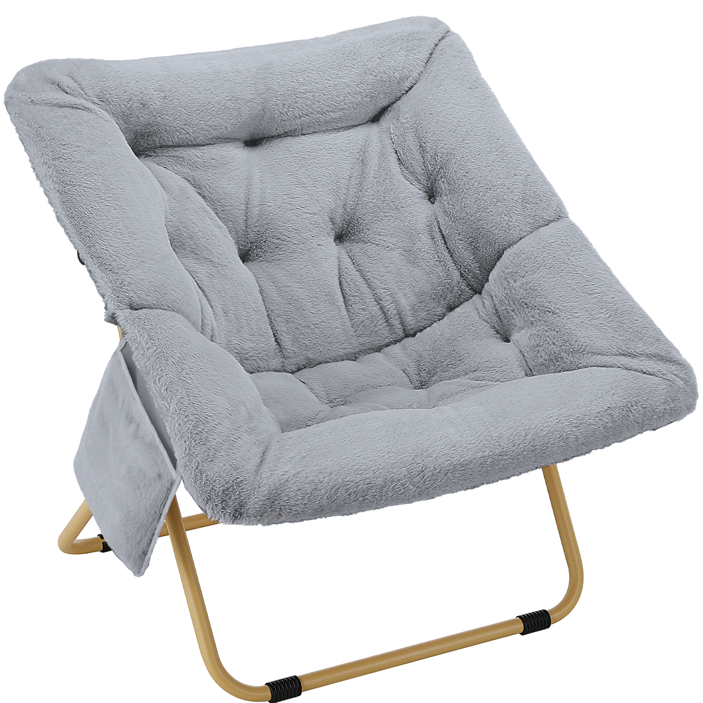Pirecart Comfy Moon Chair, Foldable Soft Faux Fur Lounge Chair for Living Room, Bedroom, Dorms, X-Large Reading Chair