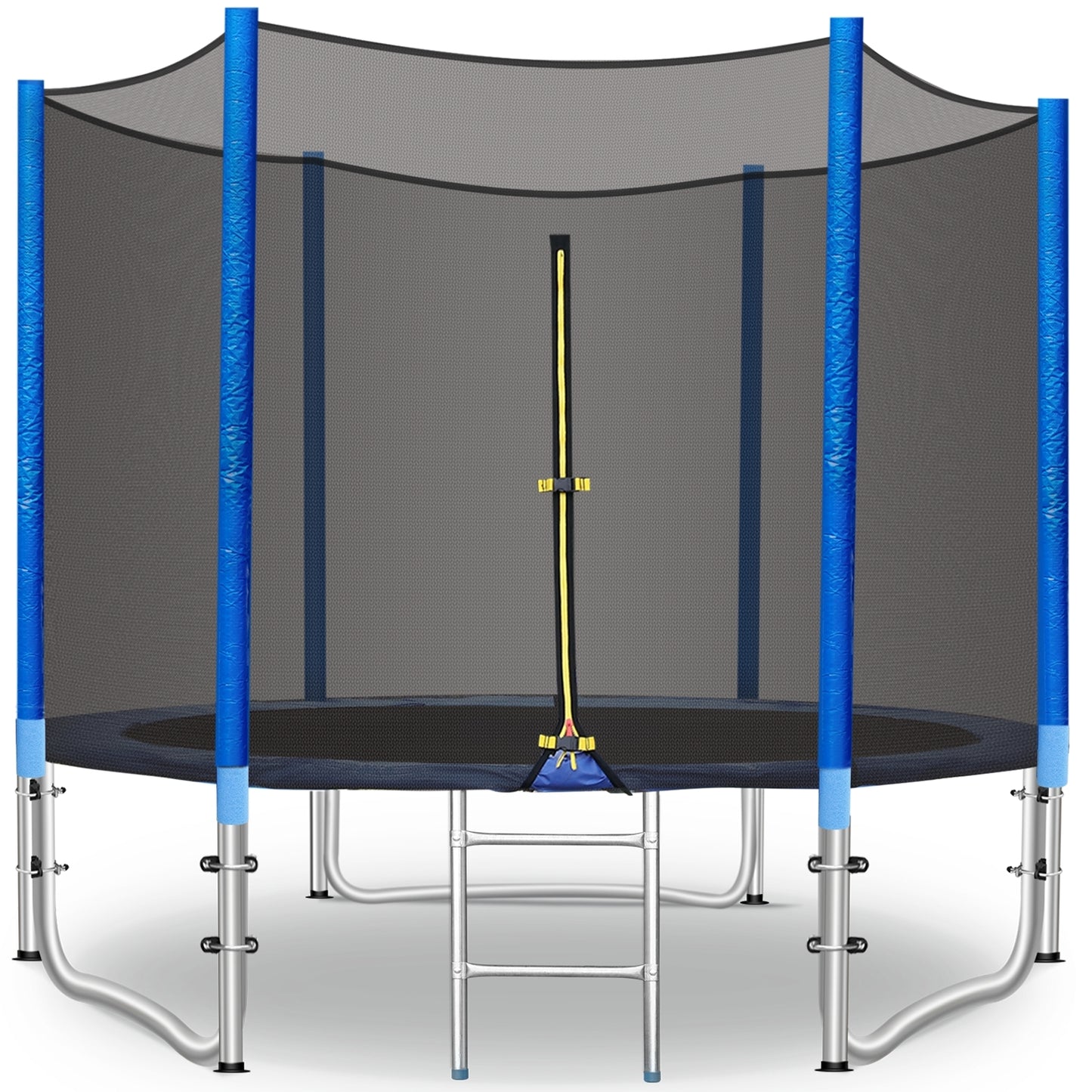 pirecart 8ft Outdoor Backyard Trampoline for Kids with Safety Enclosure, Jumping Mat & Ladder