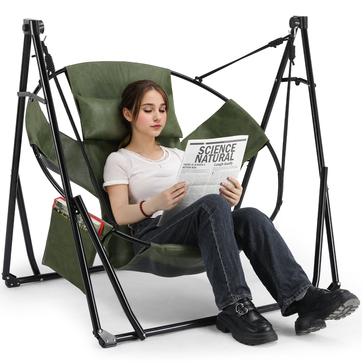 pirecart Hammock with Stand, Outdoor Foldable Hammock Swing Chair