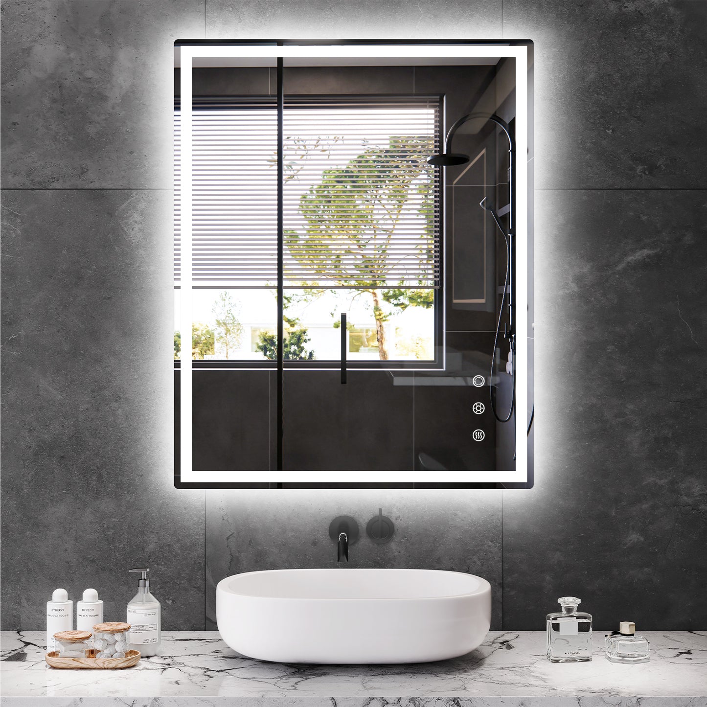 pirecart Bathroom LED Mirror Wall Mounted Vanity Mirror with Anti-Fog (Front & Backlit)