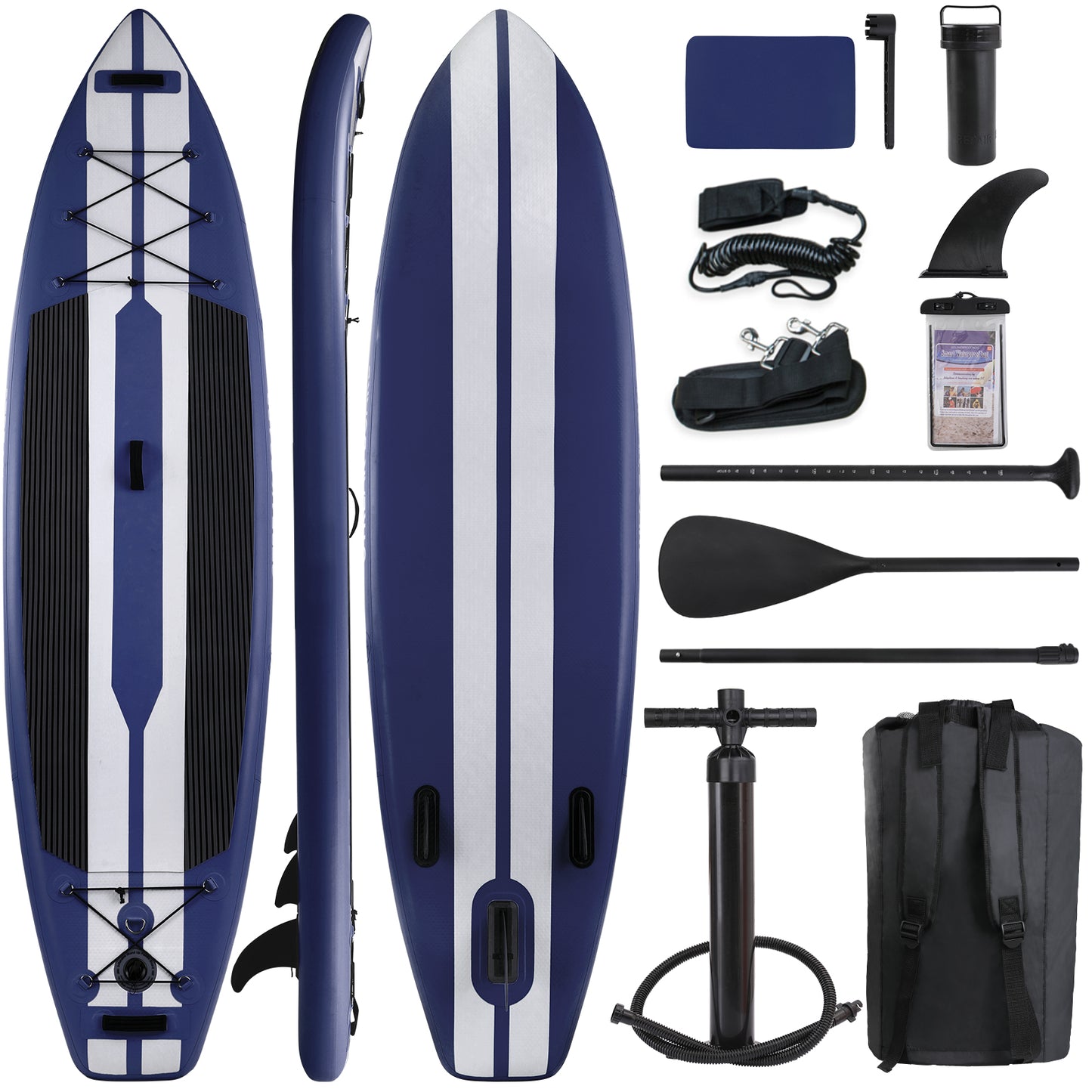 pirecart 11ft Inflatable Paddle Stand up Paddle Board with Non-Slip Deck and Pump and Paddle Surfboard