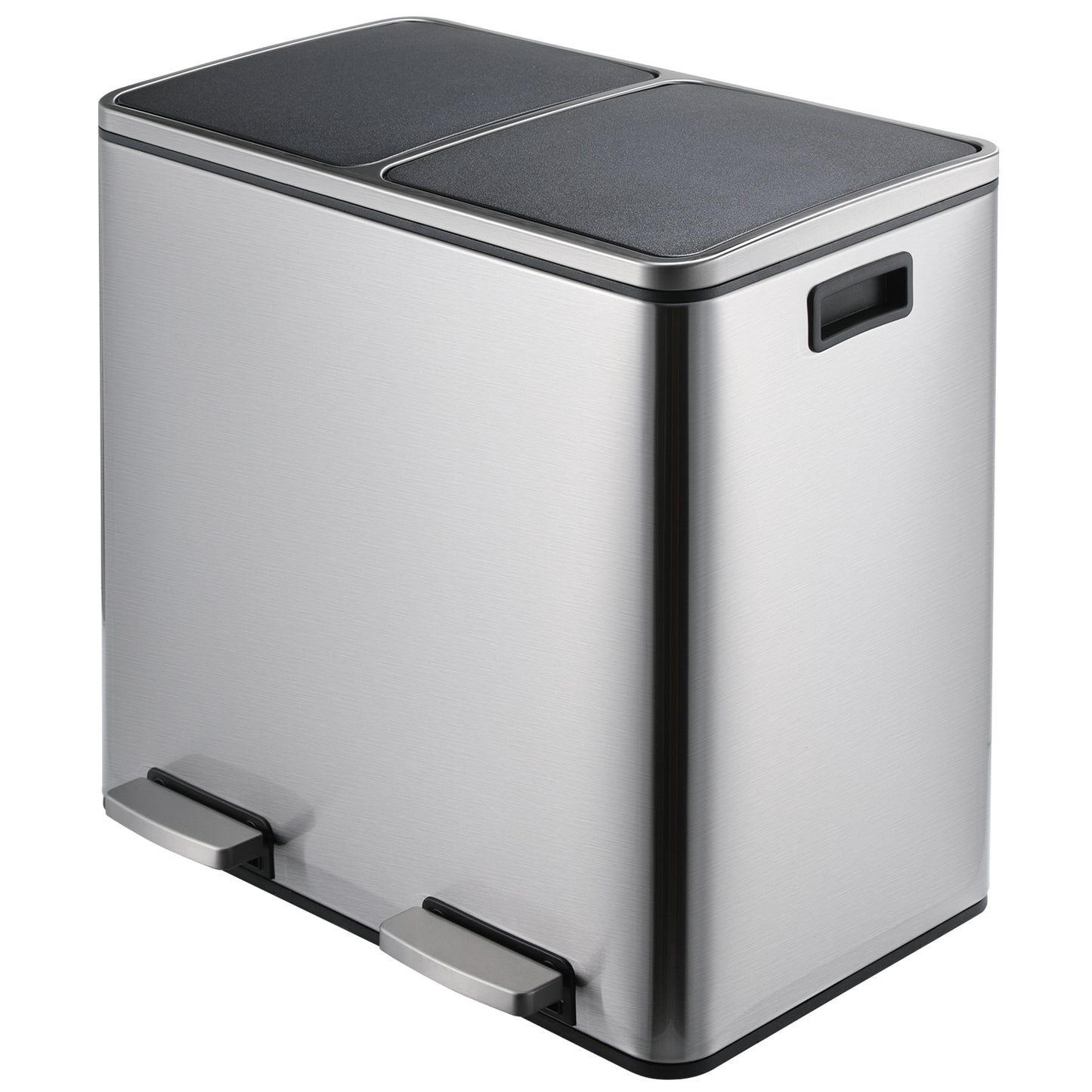 pirecart Pirecart 12 Gallon / 48L Dual Trash Can Stainless Steel Kitchen Step Garbage Can with Lid