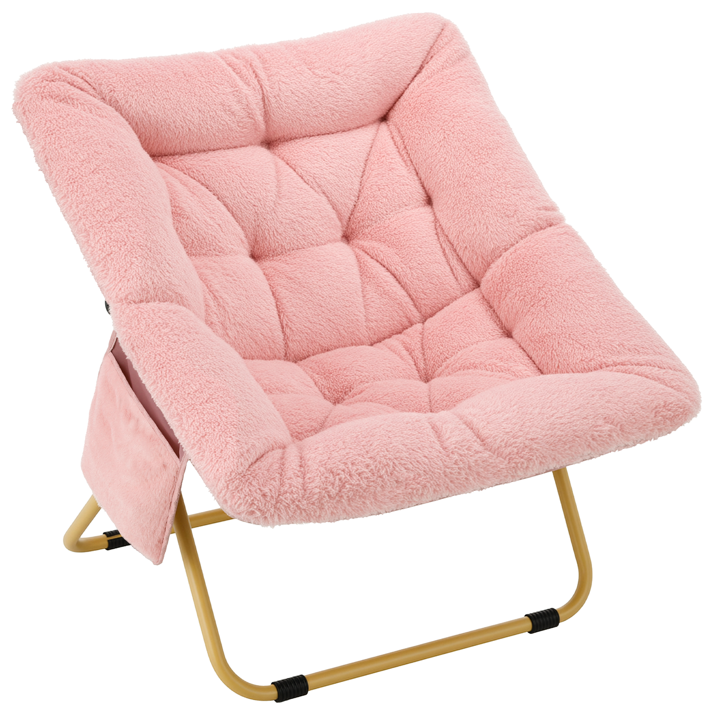 Pirecart Comfy Moon Chair, Foldable Soft Faux Fur Lounge Chair for Living Room, Bedroom, Dorms, X-Large Reading Chair