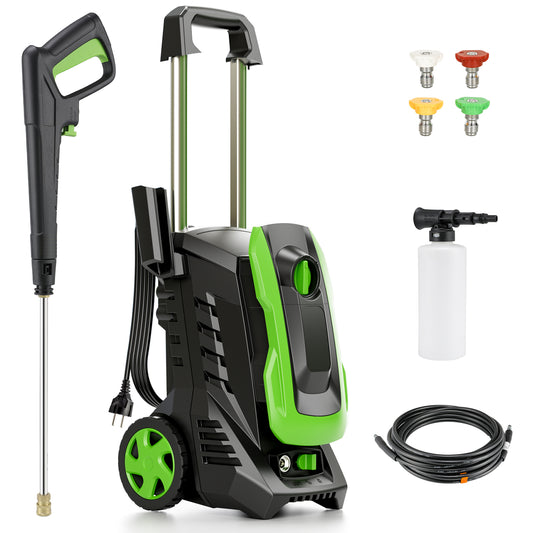 Pirecart Electric Pressure Washer 2700 PSI 1.7 GPM Power Washer with 4 Quick Connect Nozzles, Foam Cannon