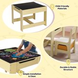 pirecart Kids Table and Chair Set, Wooden Toddler Activity Table with Storage Boxes