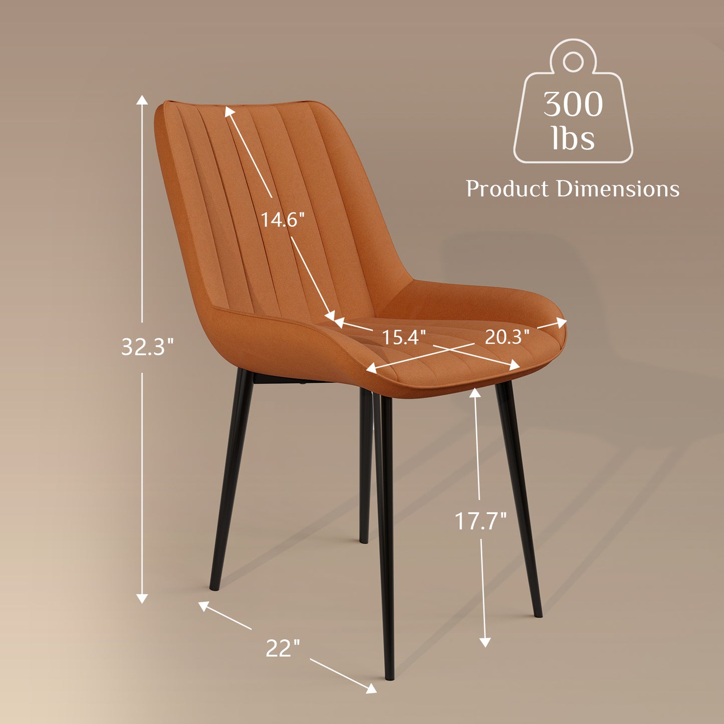 Pirecart High Back Dining Room Chairs, Set of 2/4 PU Leather Dining Chairs with Thick Cushions, Wide Padded Seat, Metal Legs for Kitchen, Living Room