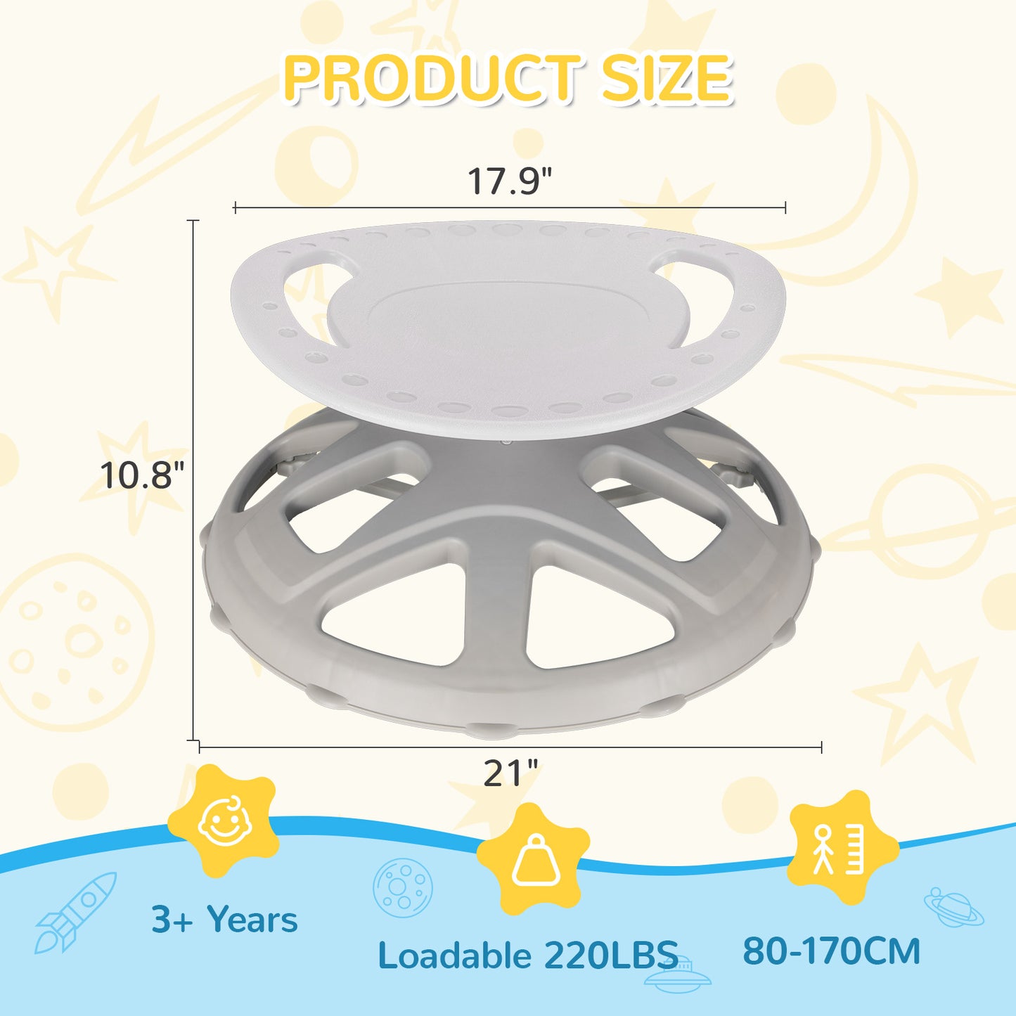 Pirecart Spinning Chair for Autistic Kids, Sit and Spin Autism Toys for Age 3+, Children's Rotating Chair for Kids with Autism, Training Body Coordination