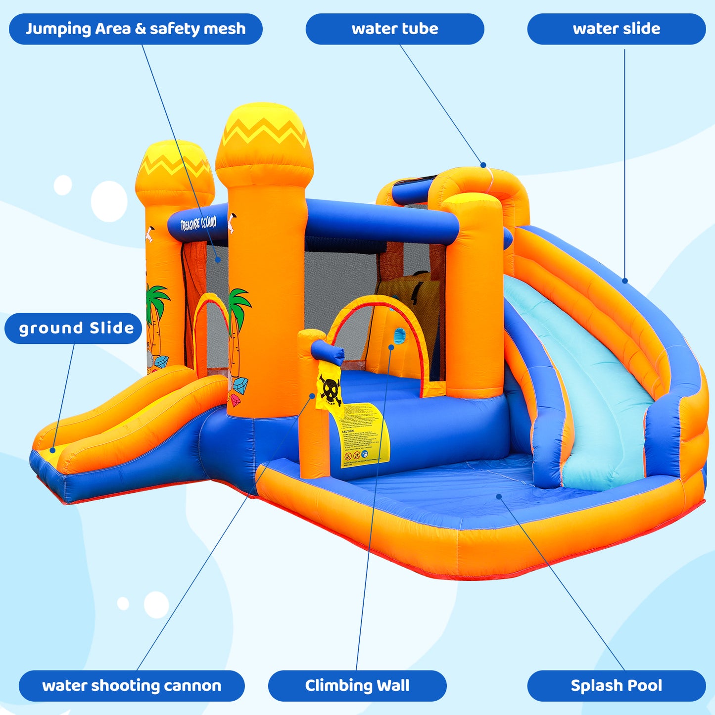 pirecart Kids Inflatable Bounce Castle Outdoor/Indoor Bouncy House Water Park with Blower