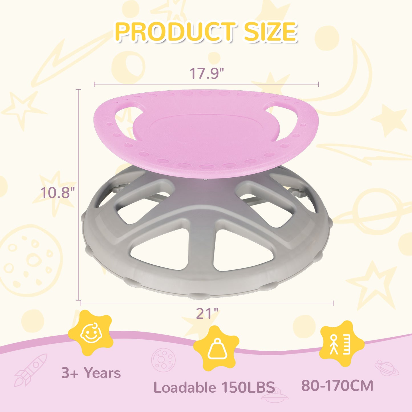 Pirecart Spinning Chair for Autistic Kids, Sit and Spin Autism Toys for Age 3+, Children's Rotating Chair for Kids with Autism, Training Body Coordination