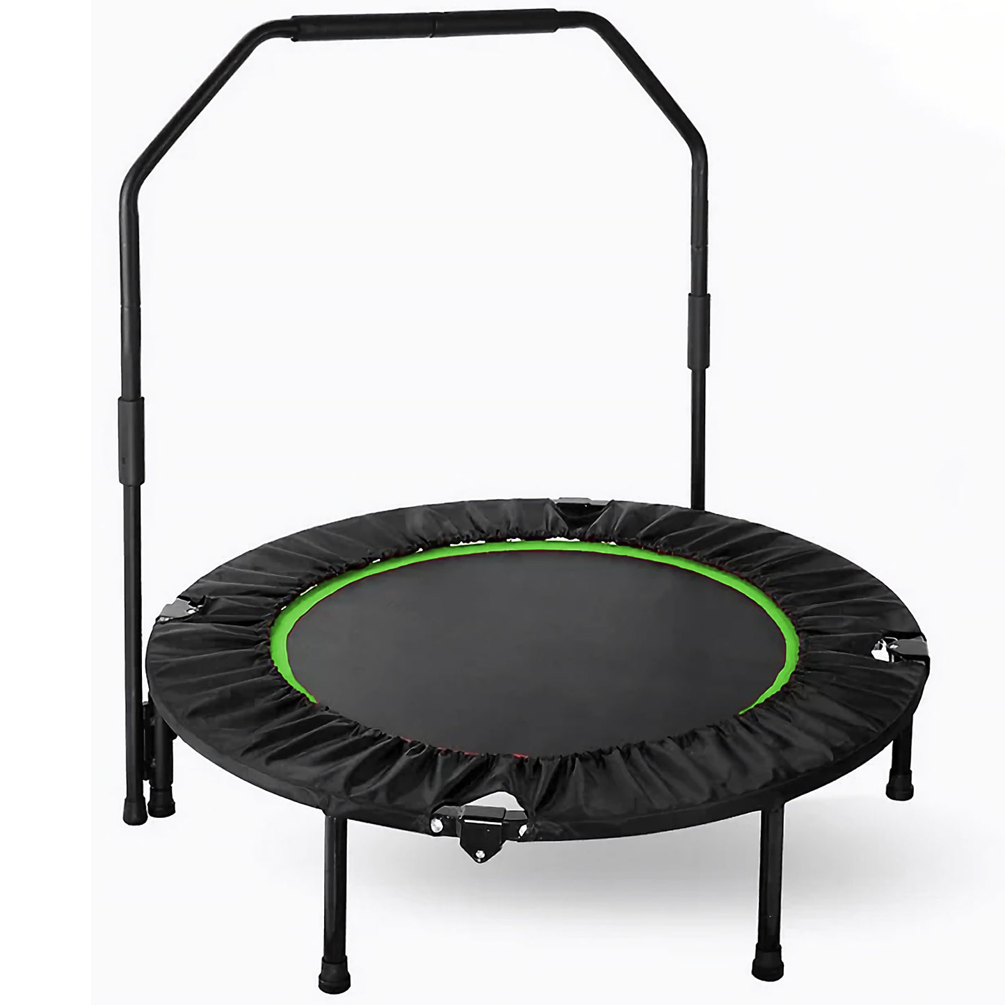 pirecart 40" Foldable Mini Trampoline Max Load 330lbs Fitness Rebounder with Adjustable Foam Handle