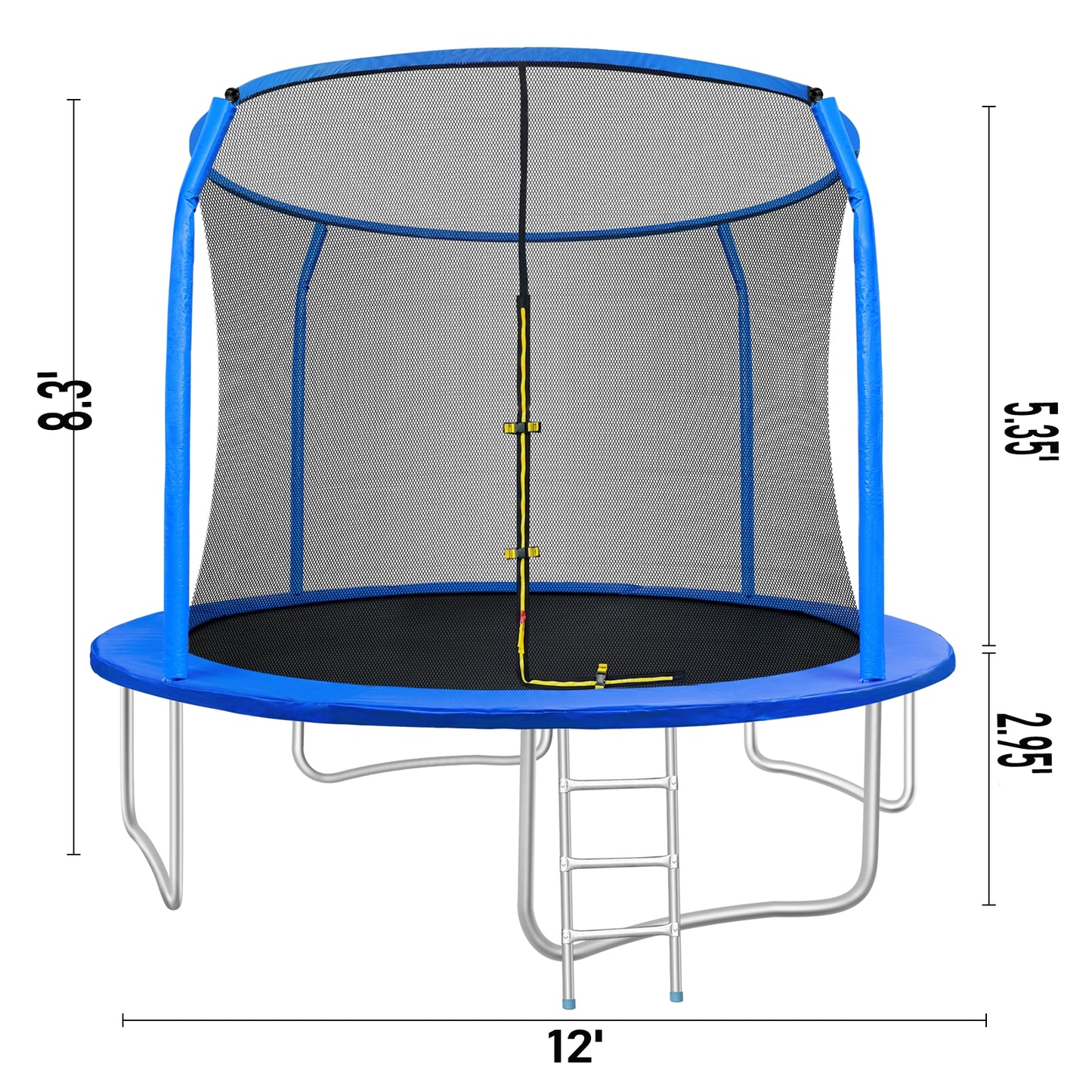 pirecart 12ft Outdoor Yard Trampoline for Kids with Safety Enclosure Net & Ladder