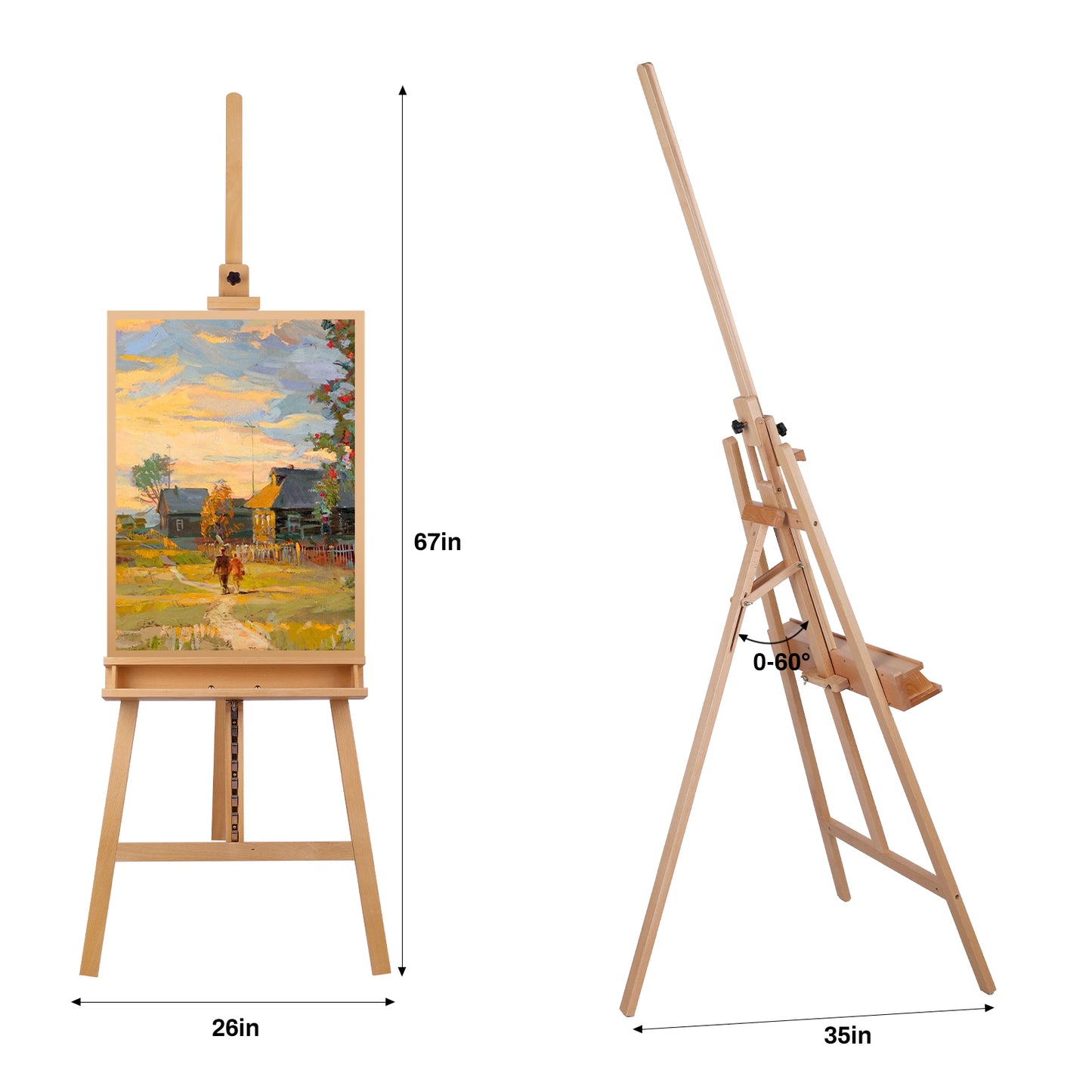 Pirecart Adjustable Artist Easel Stand for Adults, Artists Hold up to 48"