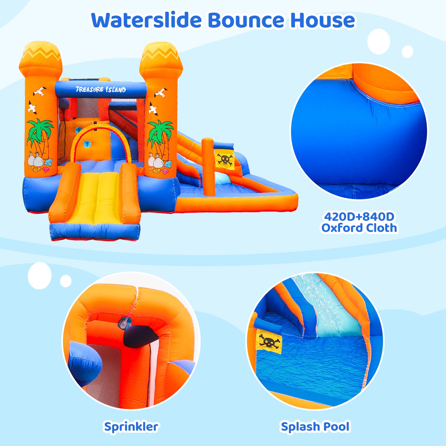 pirecart Kids Inflatable Bounce Castle Outdoor/Indoor Bouncy House Water Park with Blower