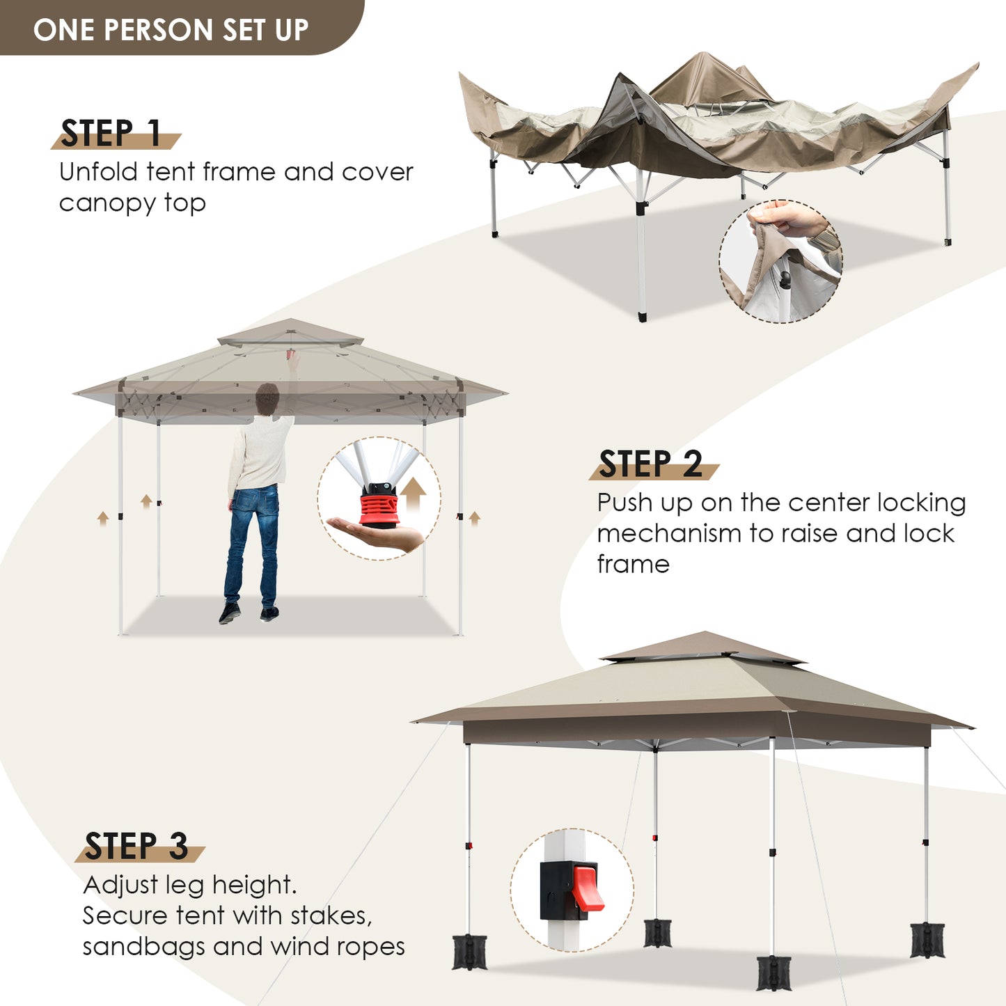 pirecart 12' x 12' Canopy Tent Outdoor Pop up Gazebo Canopy Shelter for Party, Camping