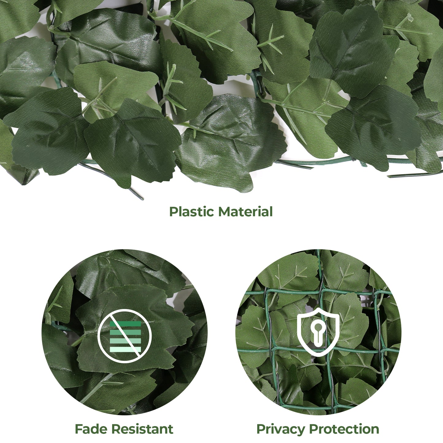 Pirecart 39.8 * 94.9in 2PCS Artificial Ivy Privacy Fence Screen, Faux Panels Hedges Wall and Fake Ivy Vine Leaves Hedge Decoration for Indoor & Outdoor Patio Balcony Apartment Backyard Deck