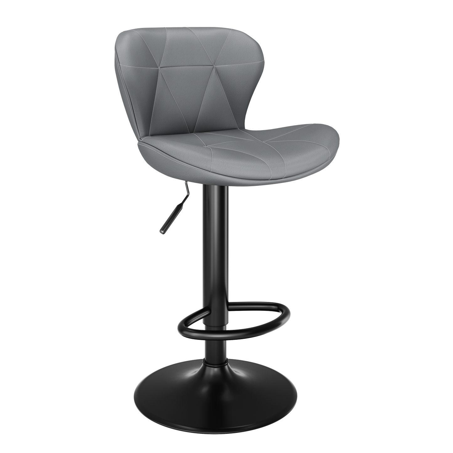 Pirecart Set of 2 Bar Stools, Bar Stools for Dining, Entertainment Center, PU Leather, Hight Adjustable Bar Chairs, Swivel Bar Stools with Back and Footrest