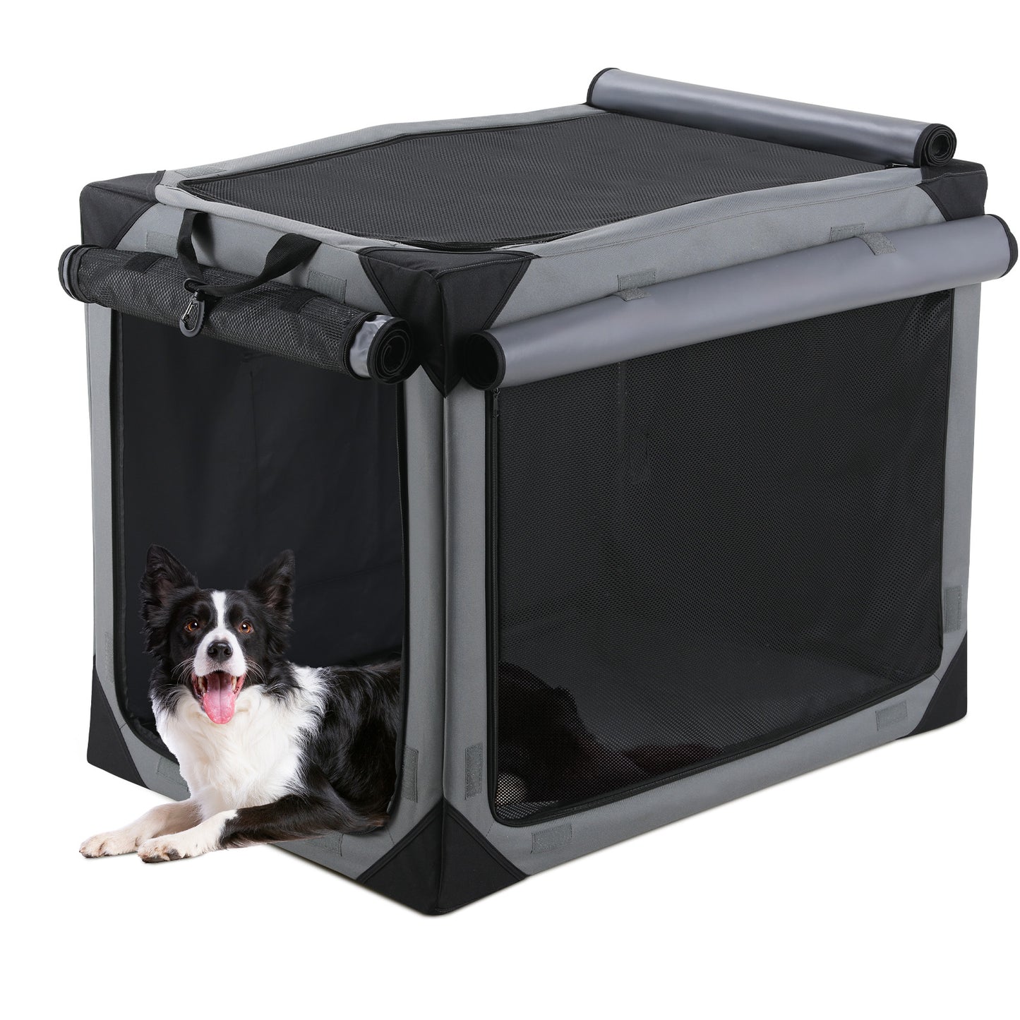 pirecart 36"/42" Collapsible Dog Crate Portable Folding Dog Kennel Lightweight Foldable Travel Dog Crate