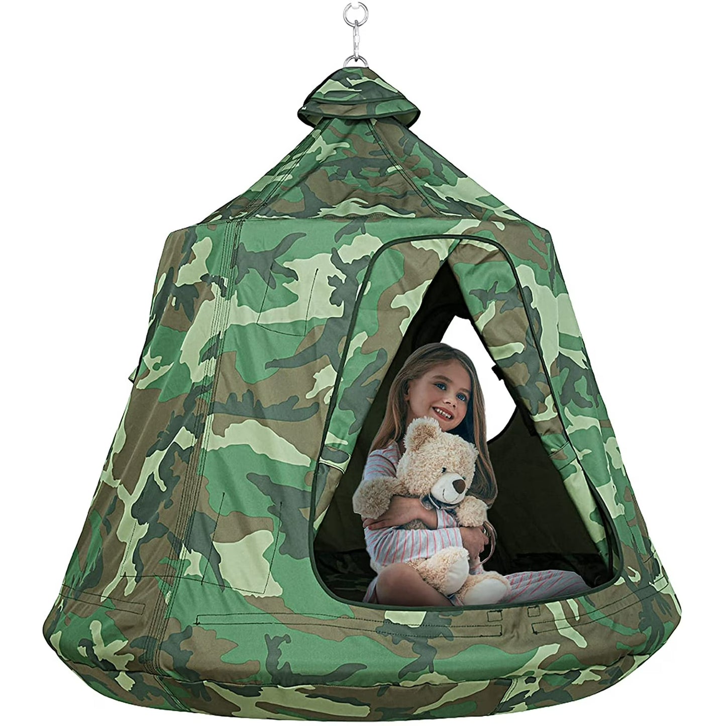 pirecart Kids Hanging Tree Tent, Portable Indoor Outdoor Hanging Tent w/ Lights String