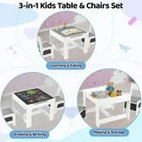 pirecart Kids Table and Chair Set, Wooden Toddler Activity Table with Storage Boxes
