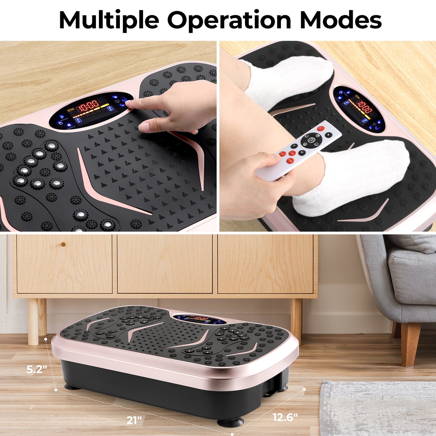 pirecart Vibration Plate Exercise Machine Full Body Workout Home Platform with 2 Resistance Bands